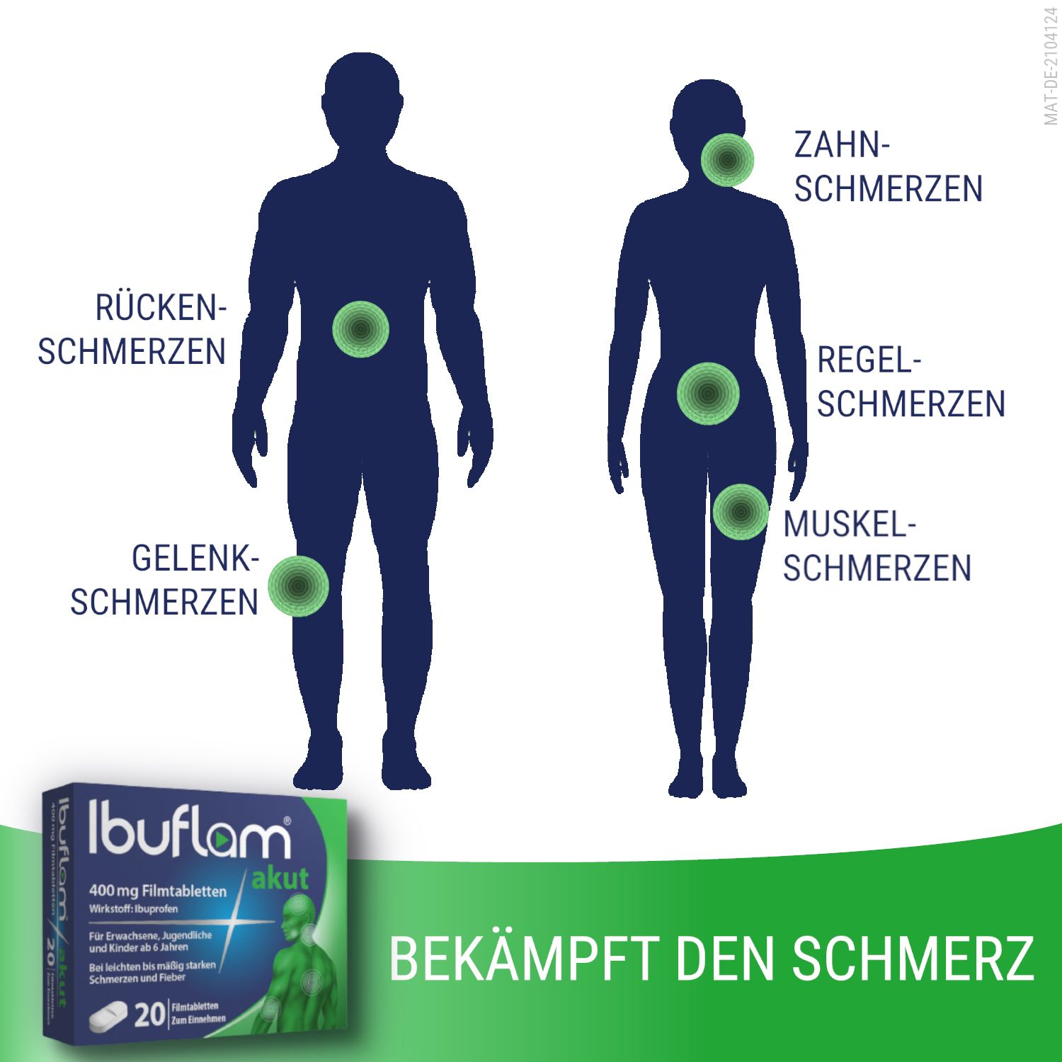 Ibuflam akut: 400 mg Ibuprofen Schmerztabletten