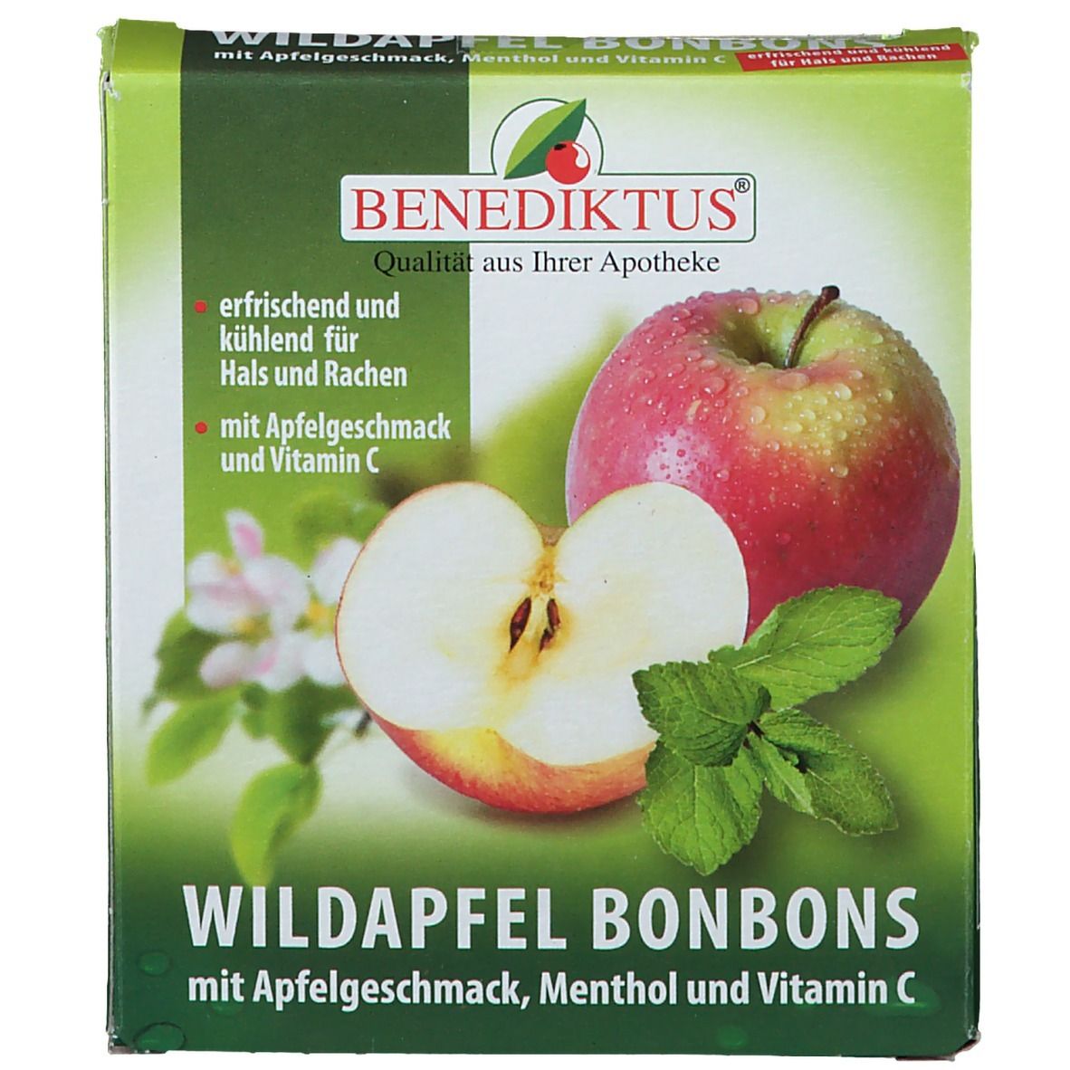 Wildapfel mit Menthol und Vitamin C Bonbons