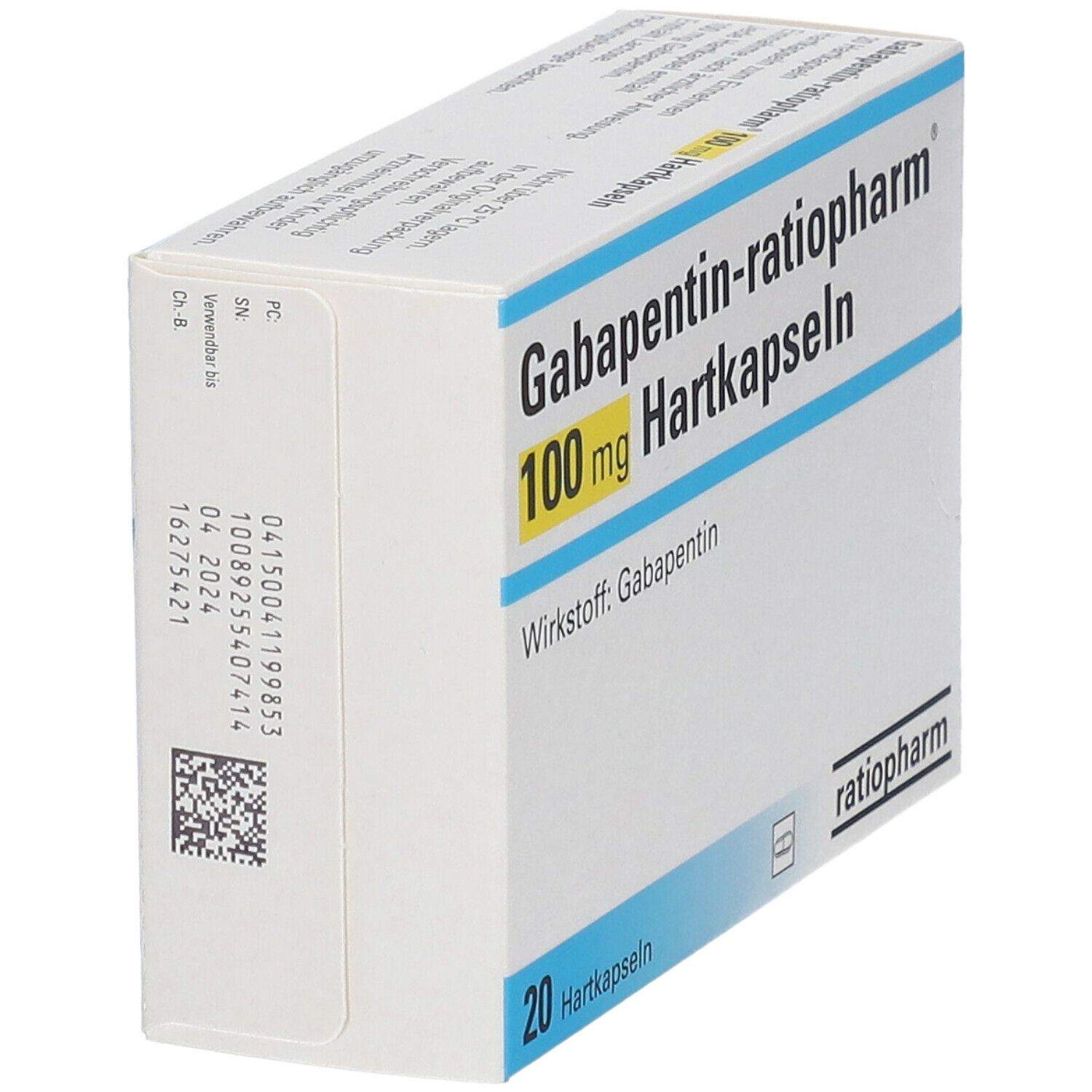 GABAPENTIN-ratiopharm 100 mg Hartkapseln 20 St