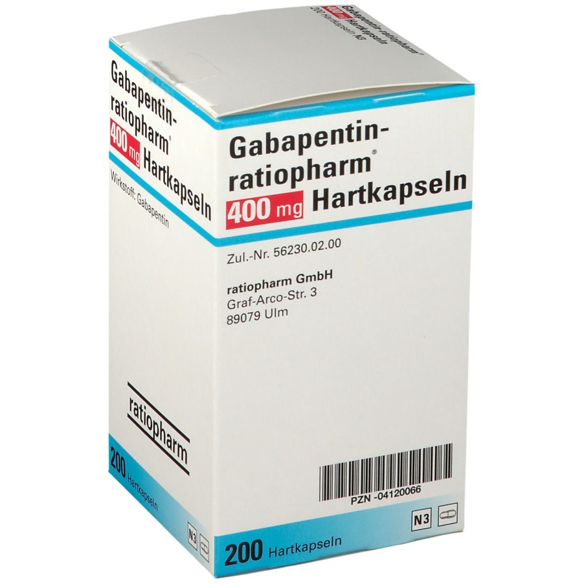 GABAPENTIN-ratiopharm 400 mg Hartkapseln 50 St