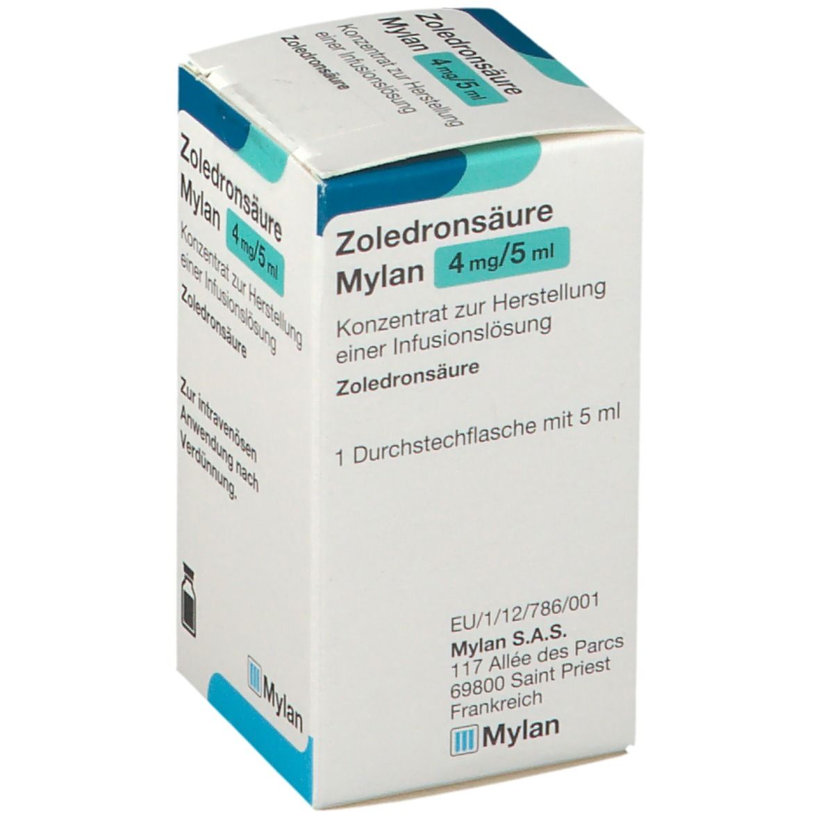 Zoledronsäure Mylan 4 mg/5 ml Konz.z.Her.e.Inf.-L. 1 St Infusionslösungskonzentrat