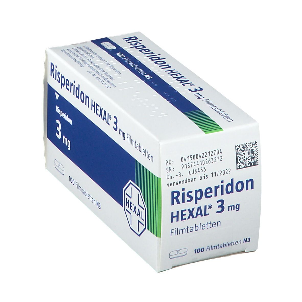 Risperidon Hexal 1 mg Filmtabletten Dumadose 100 St