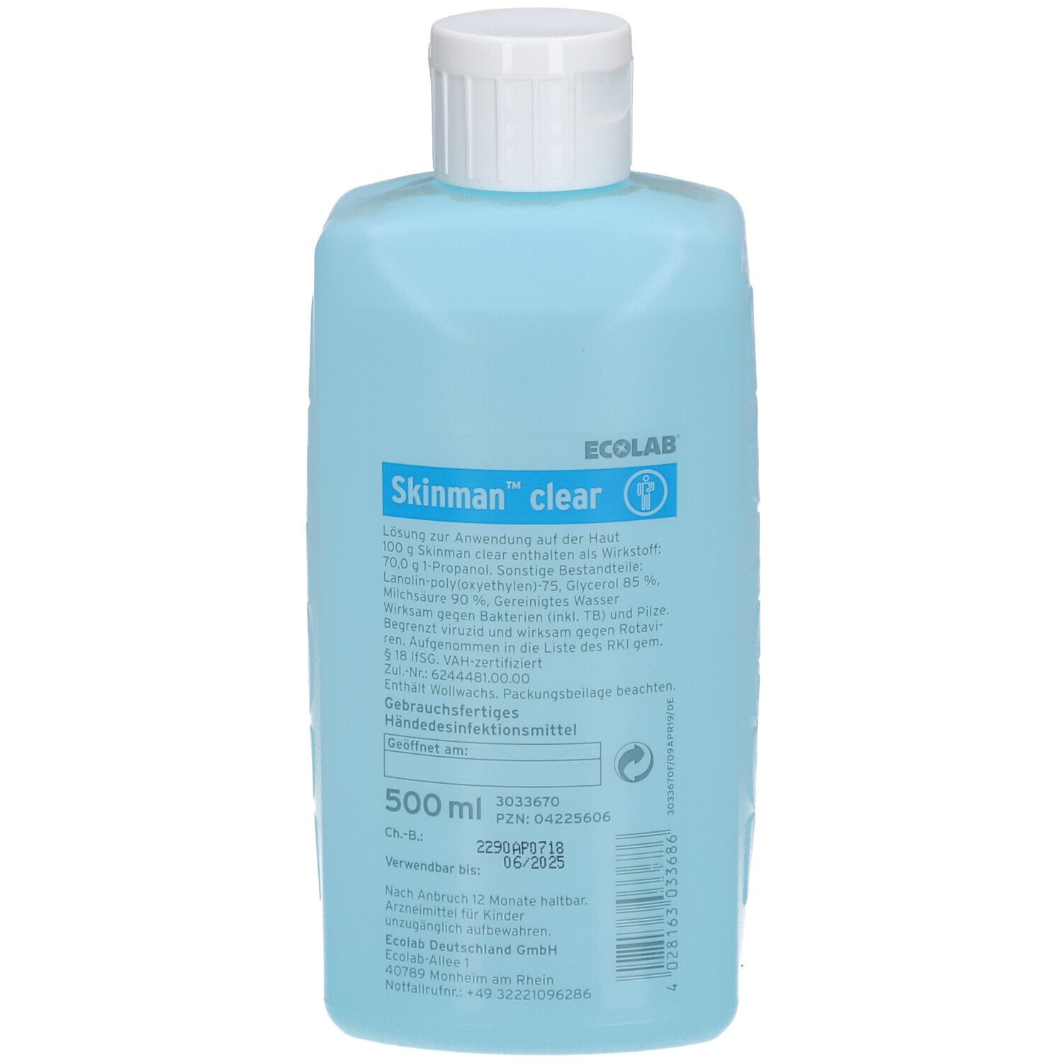 SKINMAN clear Händedesinfektion Spenderflasche