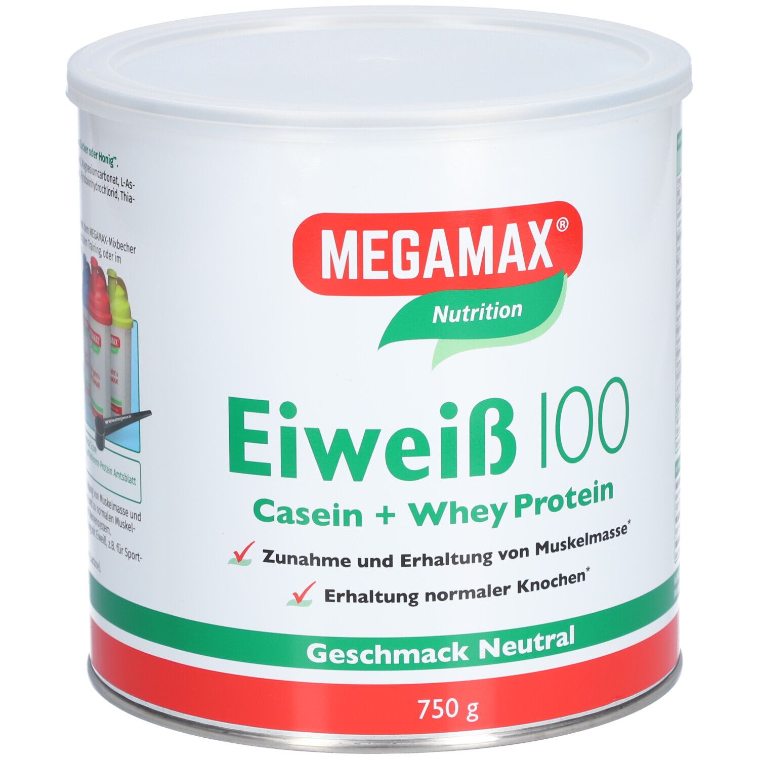 MEGAMAX Nutrition Eiweiß 100 Polvere Proteica - Gusto Lampone - 400g - Integratore Con Proteine Del Siero E Vitamine