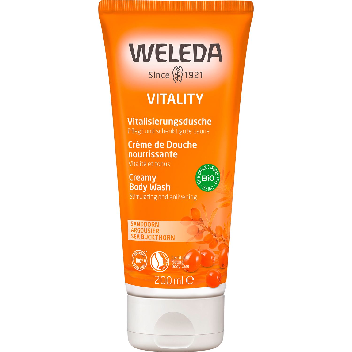 Weleda Vitality Vitalisierungsdusche Sanddorn - pflegt und bewahrt die hauteigene Feuchtigkeit