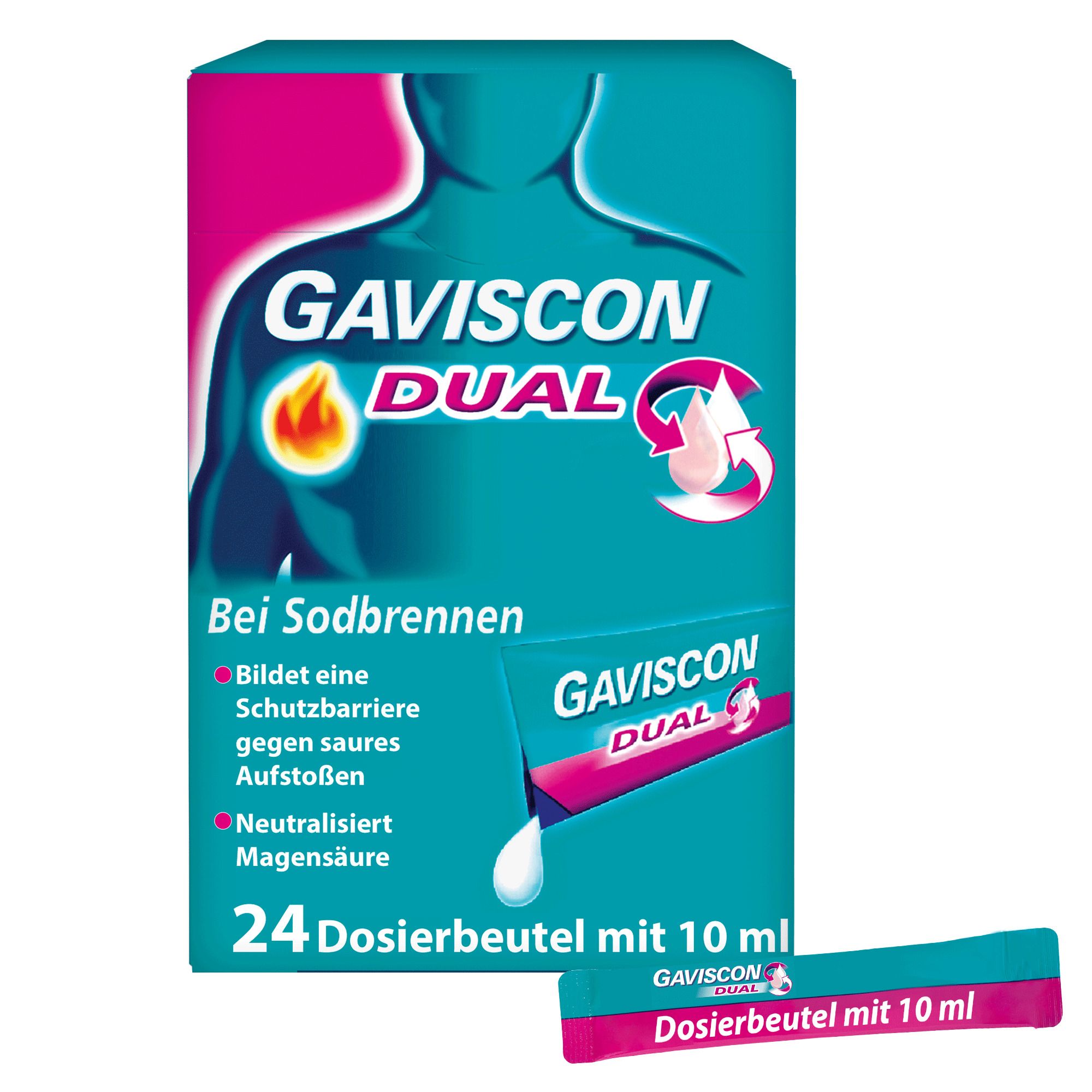 Gaviscon® Dual Suspension mit Zweifachwirkung gegen Sodbrennen