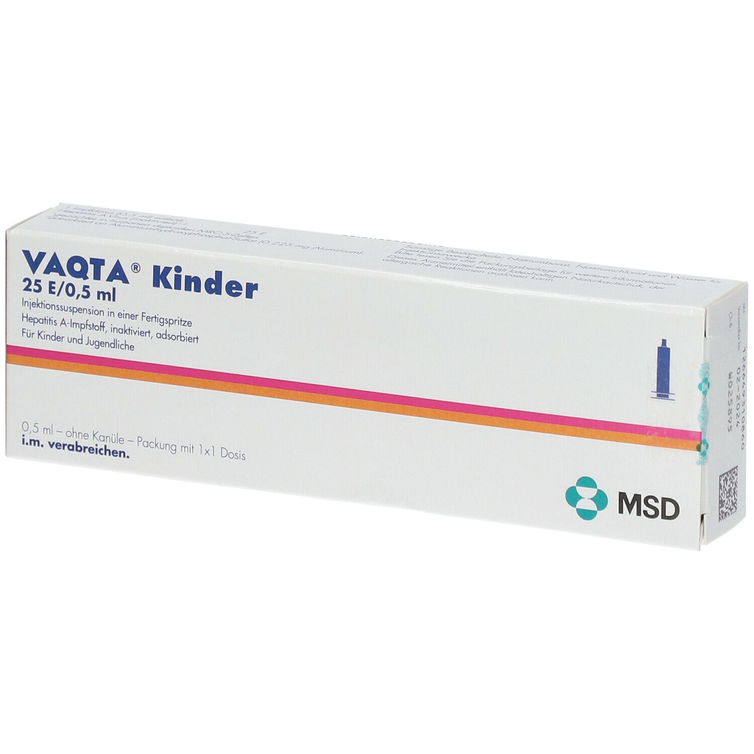 Vaqta Kinder 25 E/0,5 ml Injektionssusp.Fertigspr. 0,5 Fertigspritzen