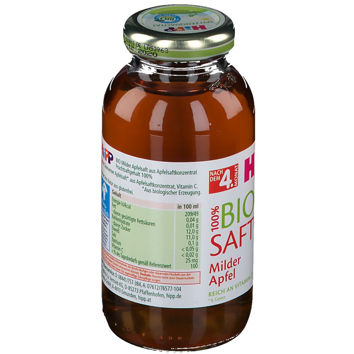 Hipp 100% Bio Saft Milder Apfel ab dem 5. Monat 0,2 l - Shop Apotheke