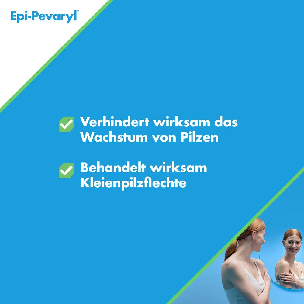 Verhindert wirksam das Wachstum von Pilzen. Behandelt wirksam Kleienpilzflechte.