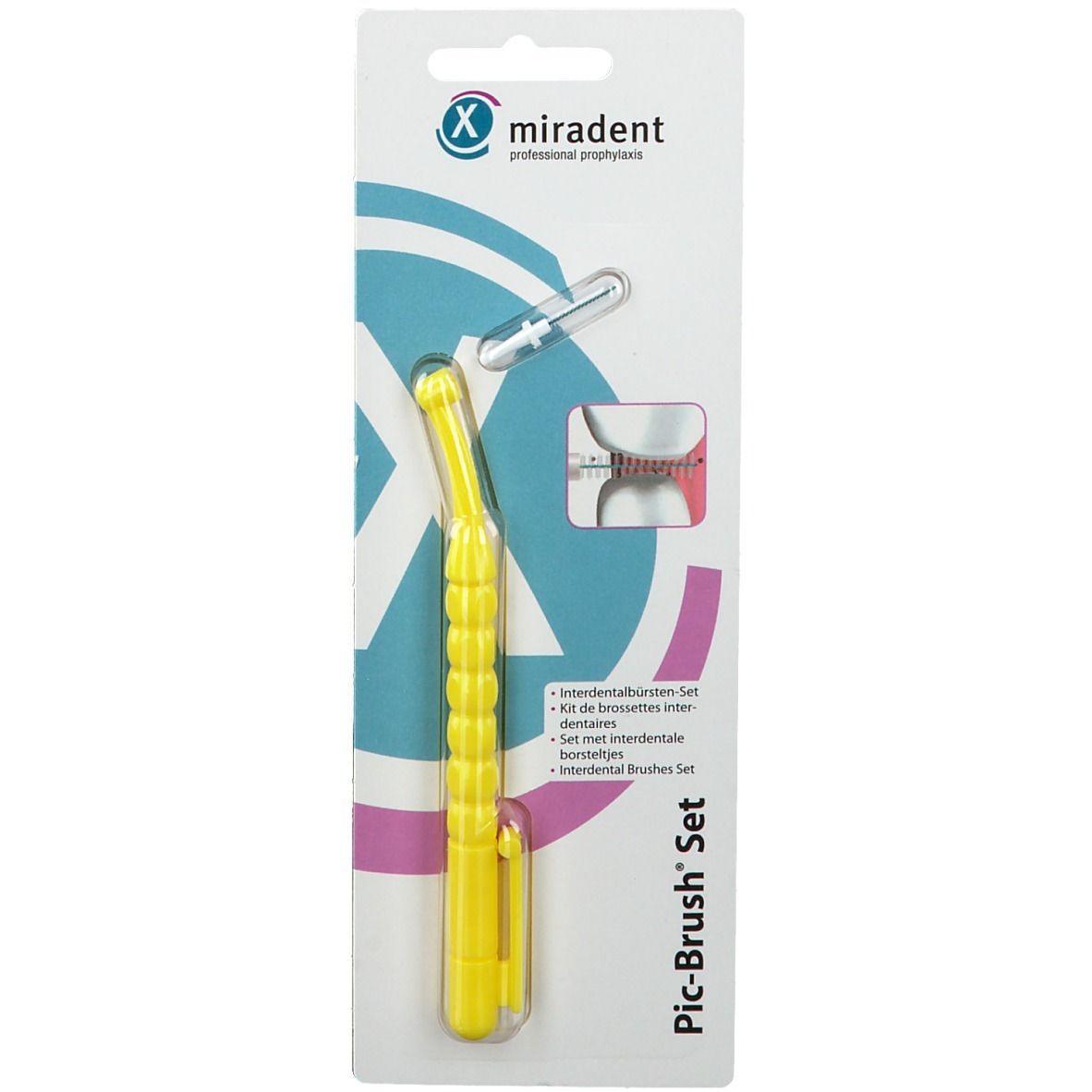 miradent Pic-Brush® Set gelb x-fine transparent 1,8 mm