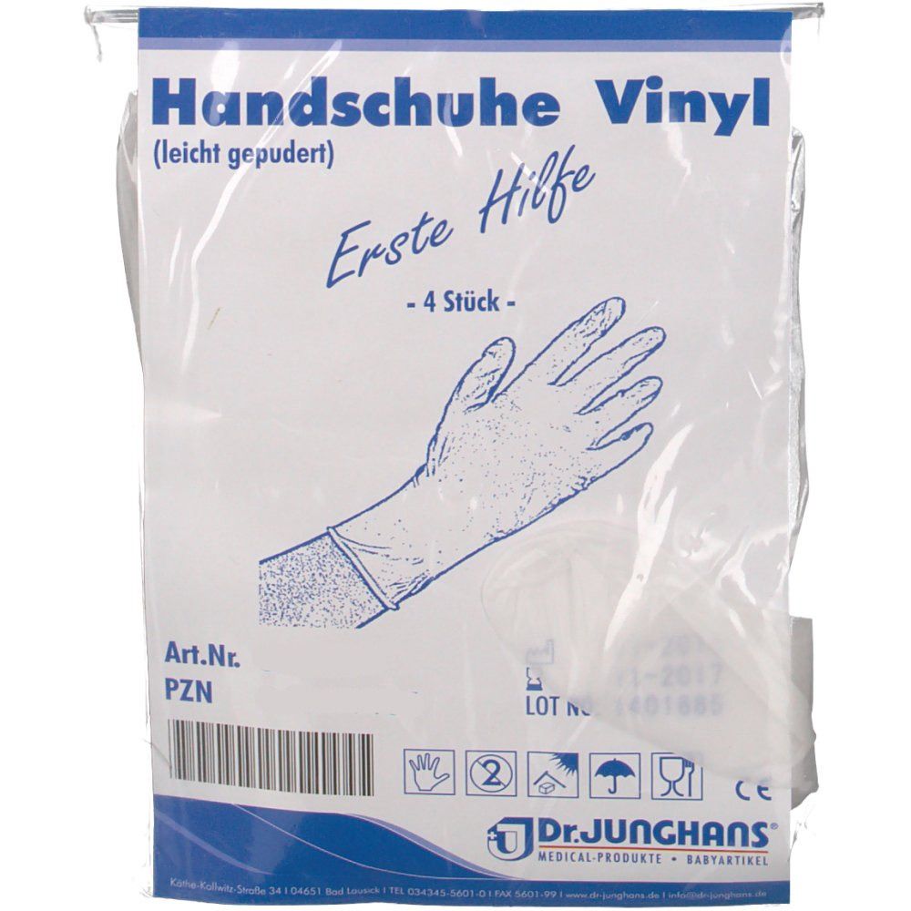 Dr. Junghans® Handschuhe Vinyl unsteril Gr. M leicht gepudert
