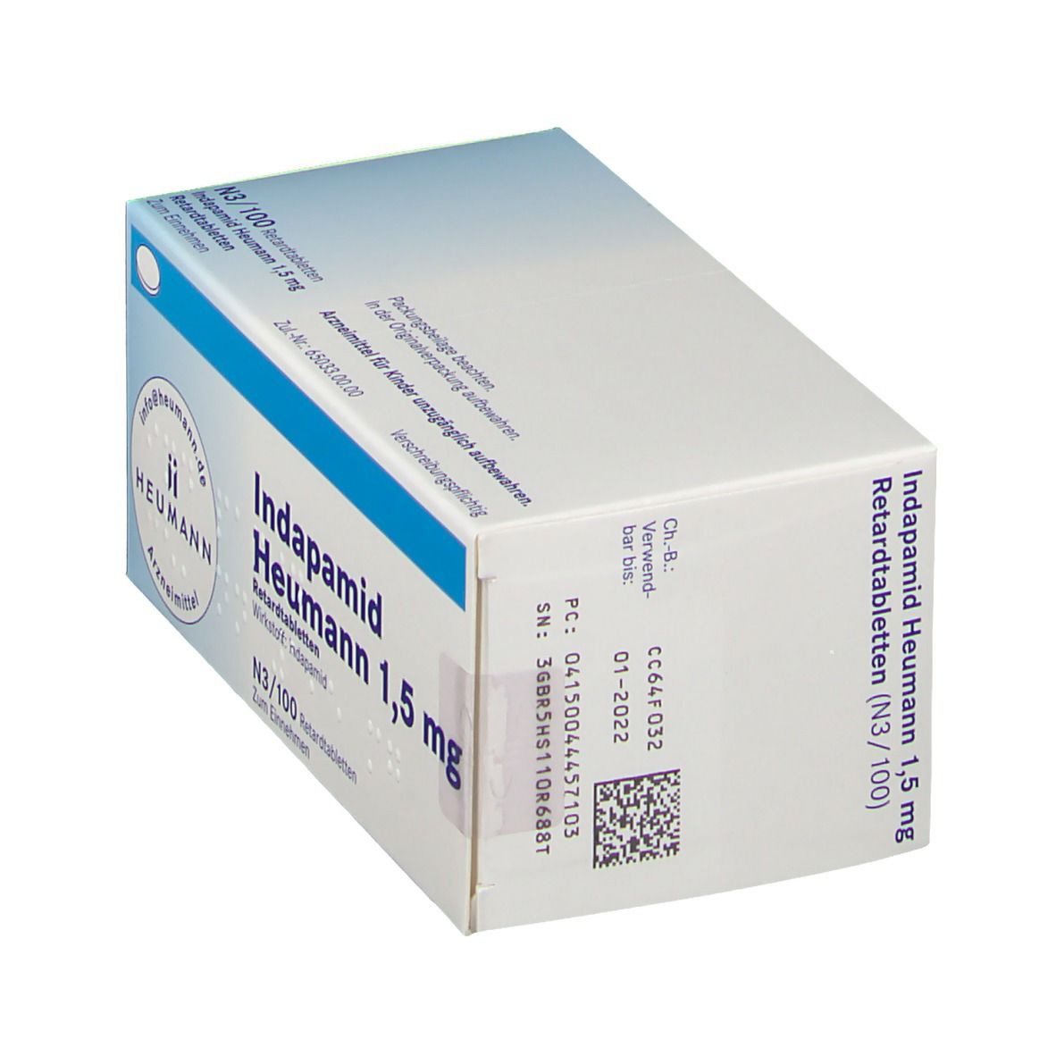 Indapamid Heumann 1,5 mg Retardtabletten 100 St Retard-Tabletten