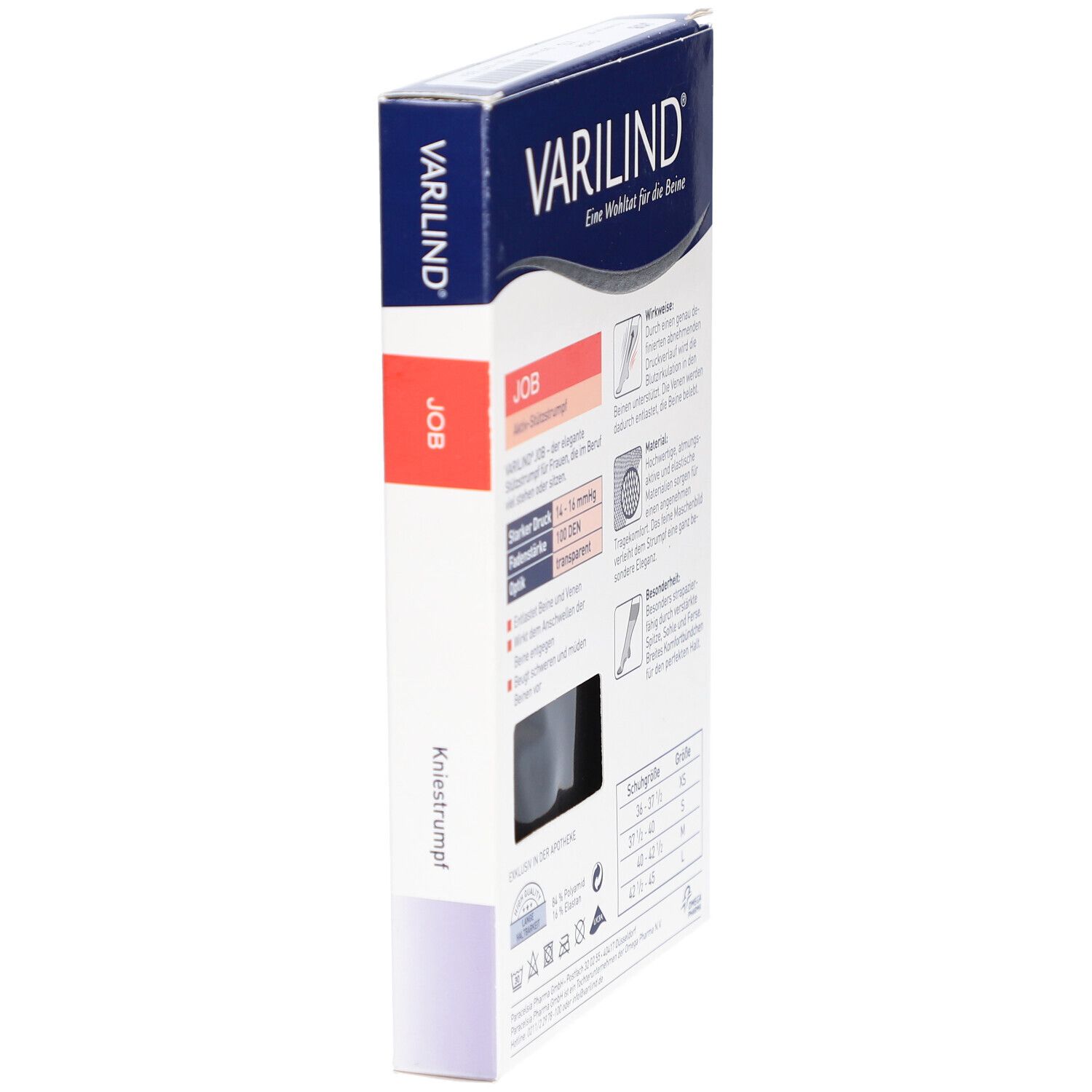 VARILIND® Job 100den Kompressionsstrümpfe AD XS transparent schwarz