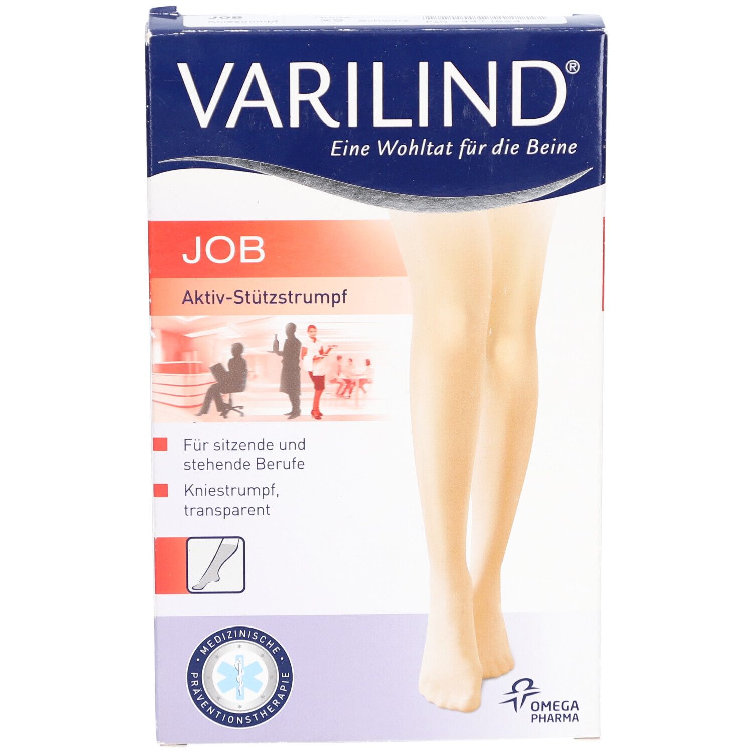 VARILIND® Job 100den Kompressionsstrümpfe AD XS transparent schwarz