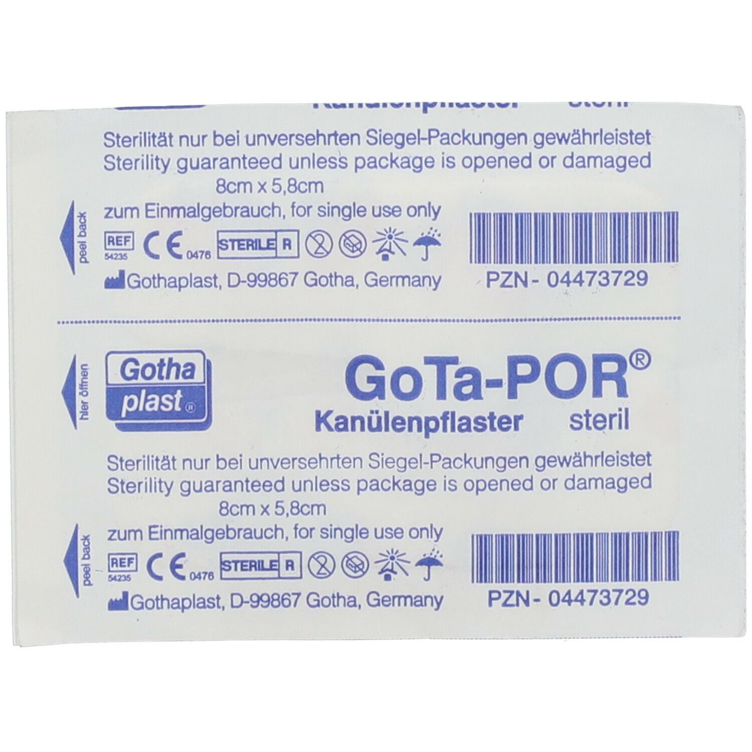GoTa-POR® Kanülenpflaster Steril 8 x 5,8 cm