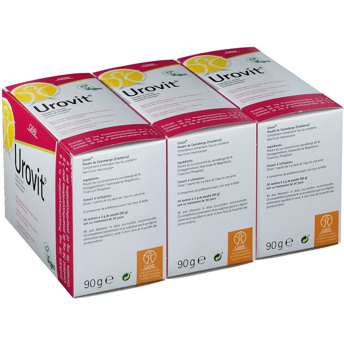 GSE Urovit Cranberry Pulver 90x3 g