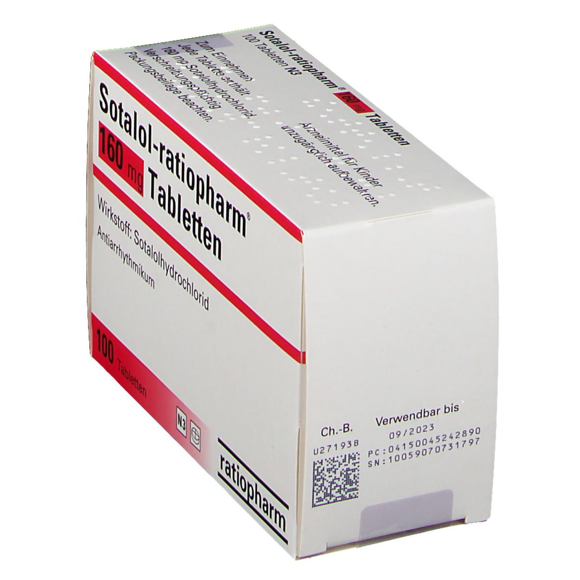 SOTALOL-ratiopharm 160 mg Tabletten 100 St