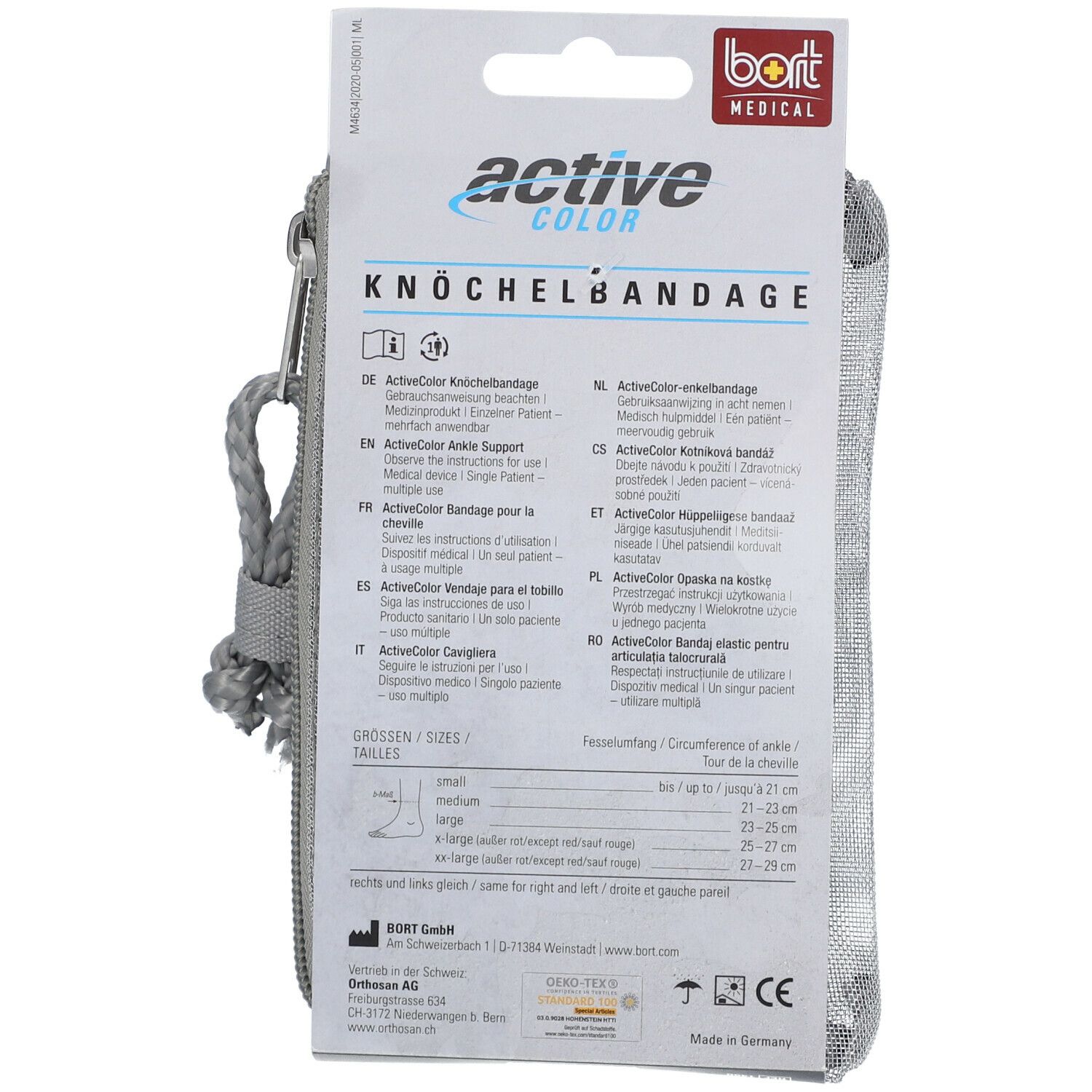 BORT ActiveColor® Knöchelbandage Gr. XL schwarz