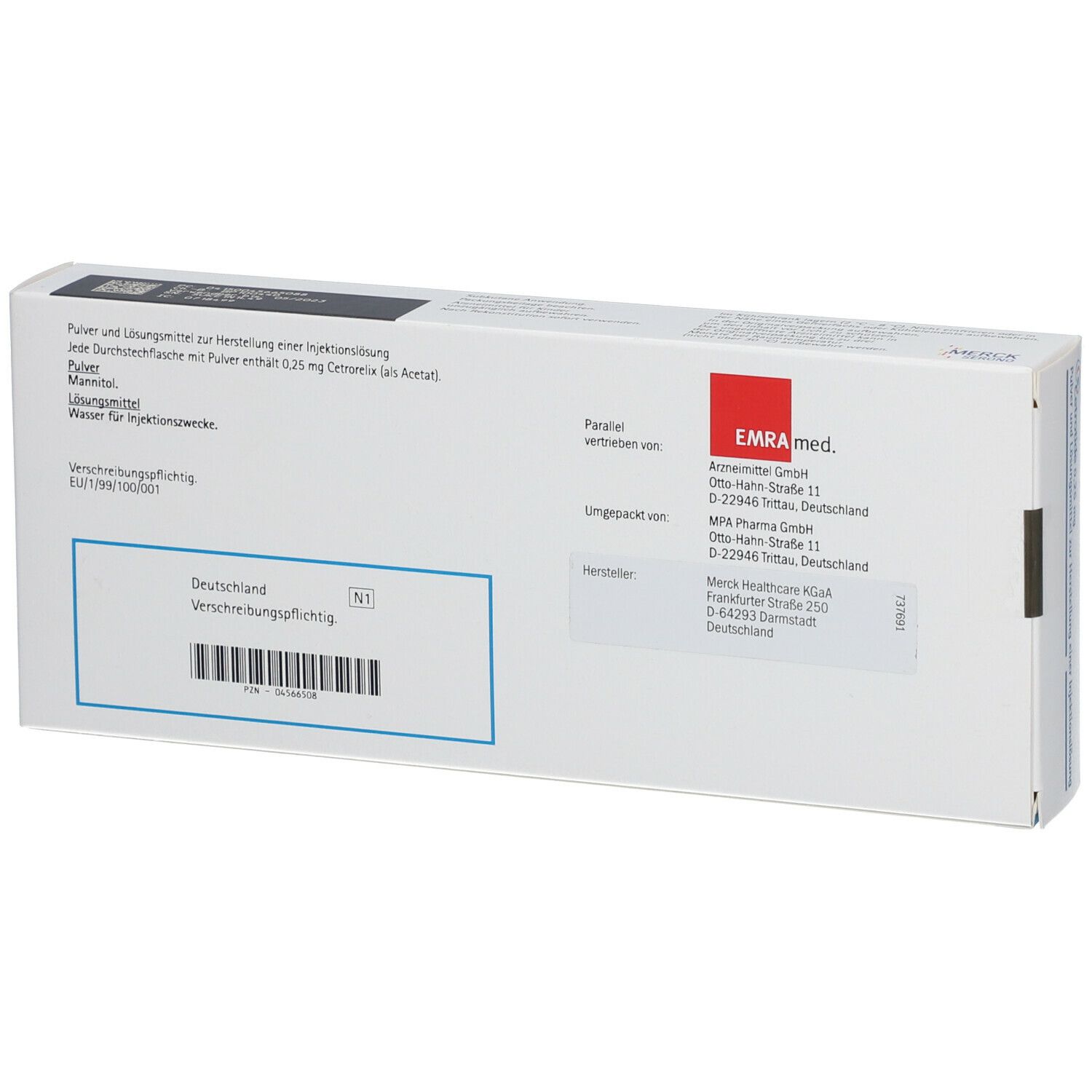 CETROTIDE 0,25 mg Plv.u.Lsm.z.H.e.Injektionslsg.