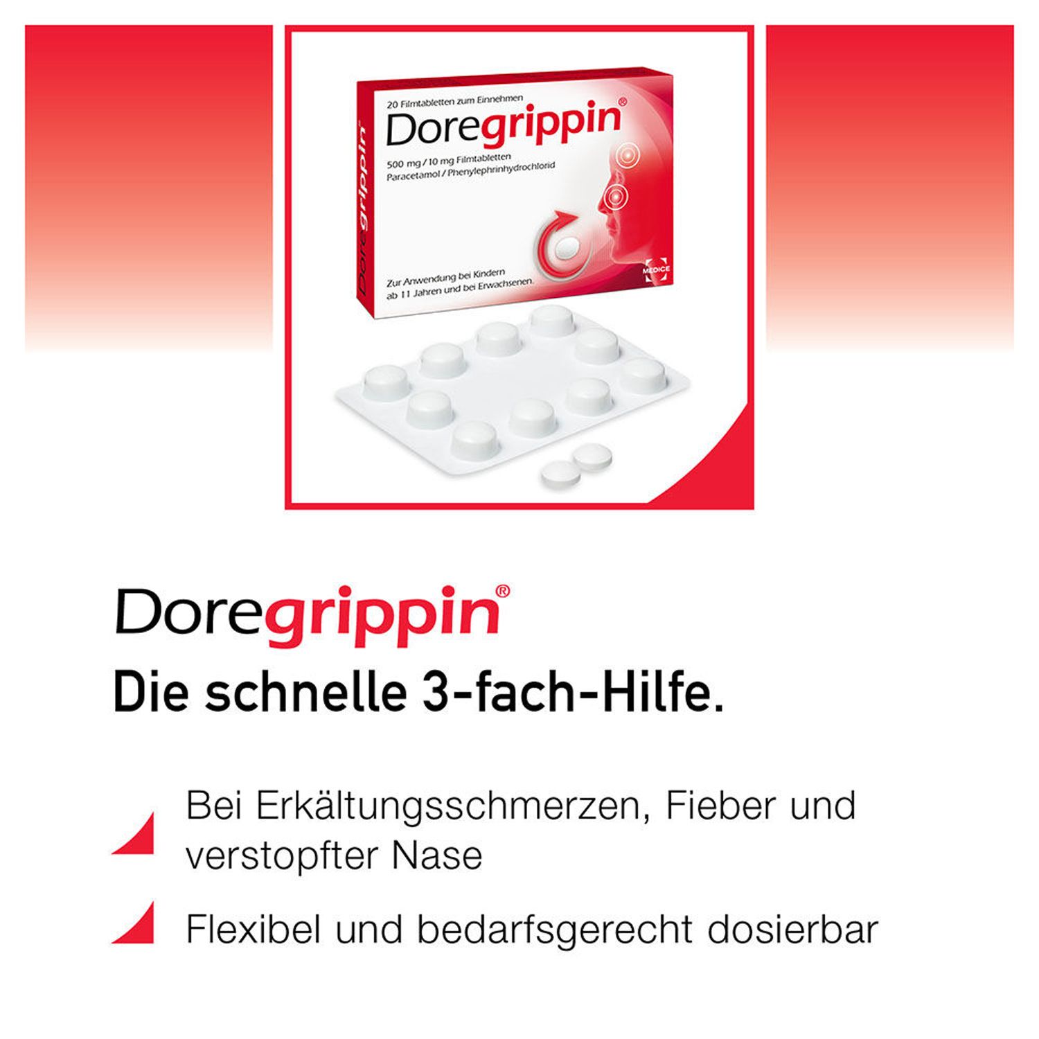 Doregrippin Tabletten bei Erkältungsschmerzen