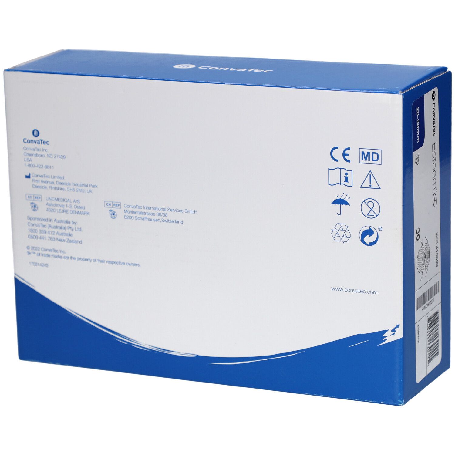 Convatec ESTEEM®+ Opaque Geschlossene Kolostomiebeutel 20/30 mm