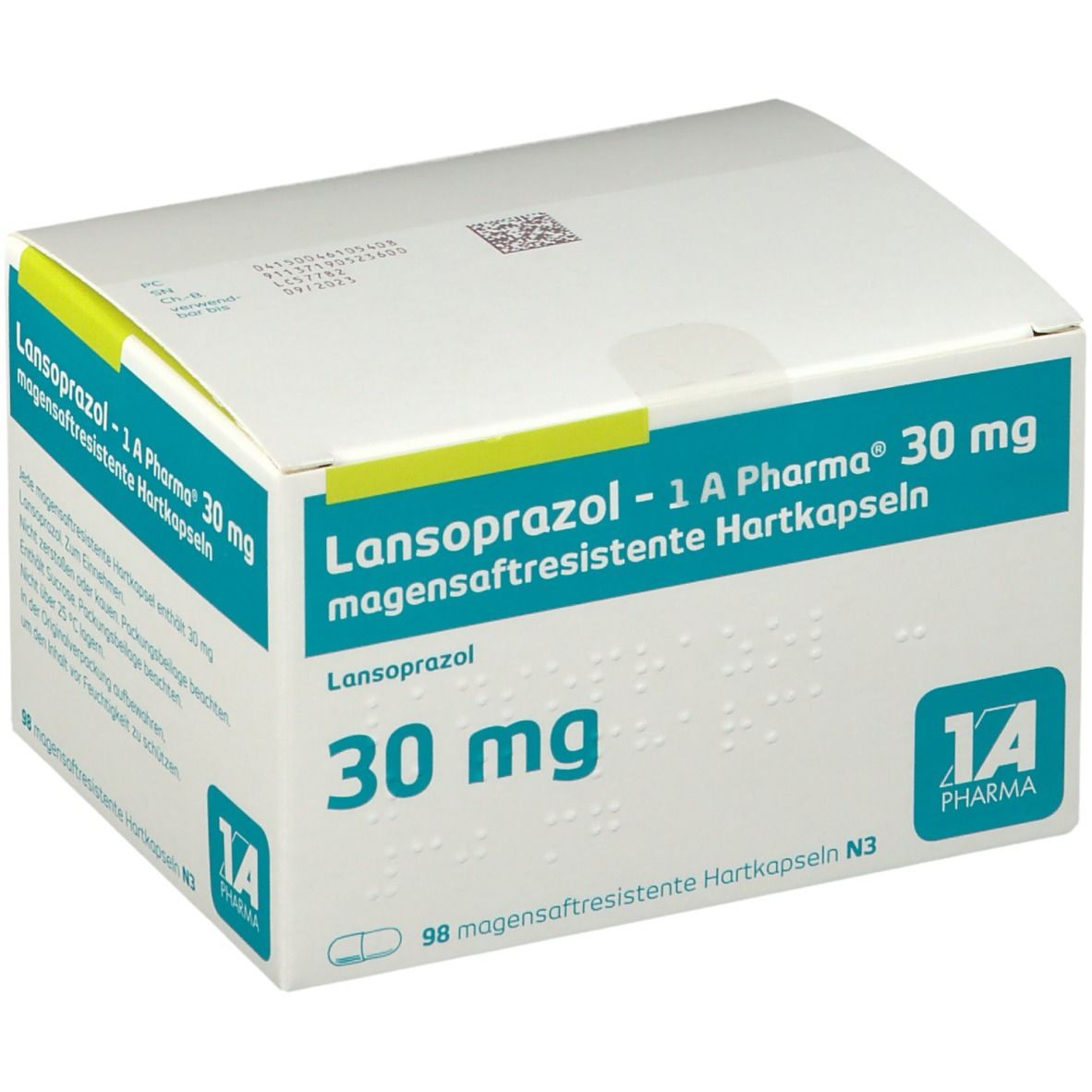 Lansoprazol-1A Pharma 30 mg magensaftres.Hartkaps. 98 St Magensaftresistente Hartkapseln