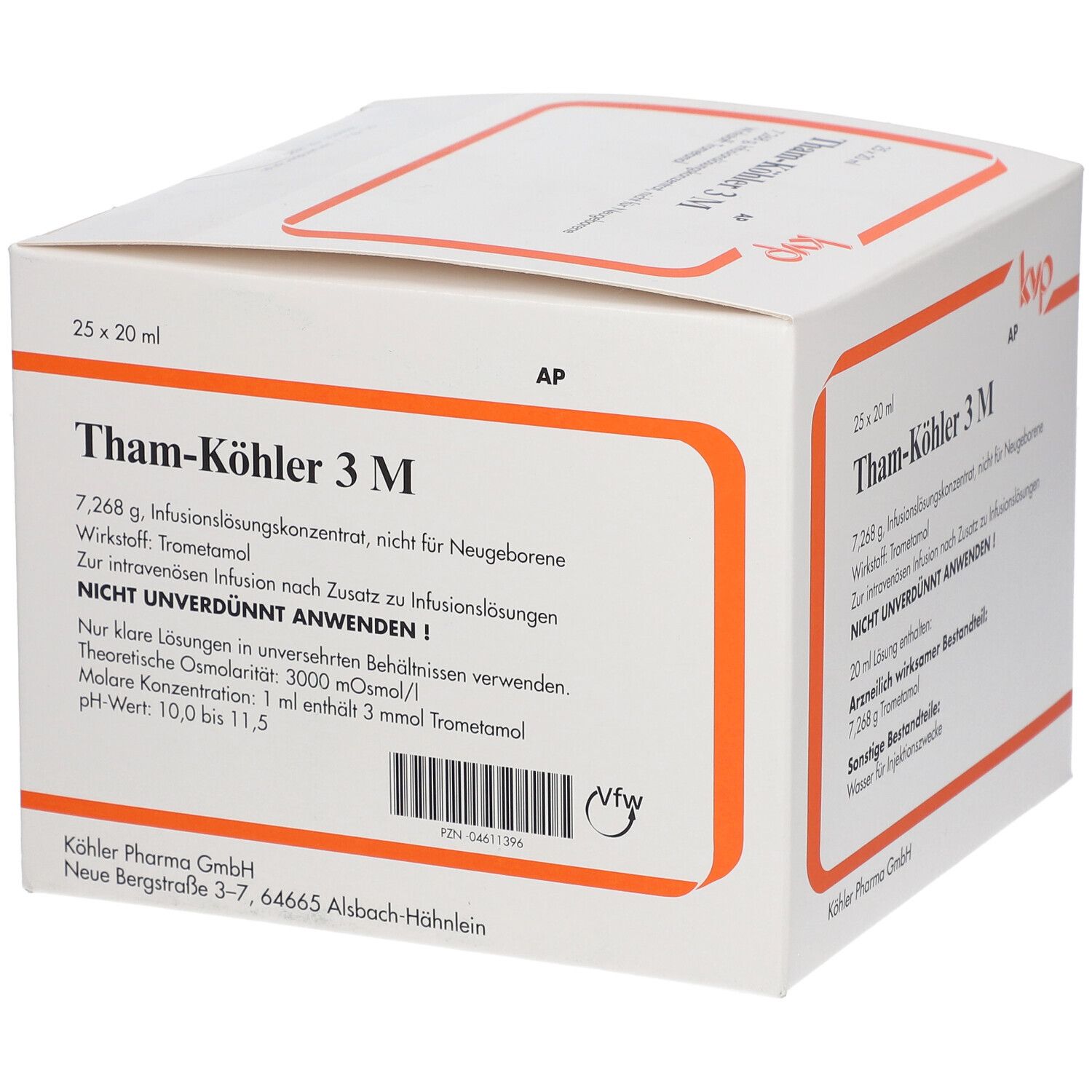 Tham Köhler 3 M Infusionslösungskonzentrat in Amp. 25x20 ml Ampullen