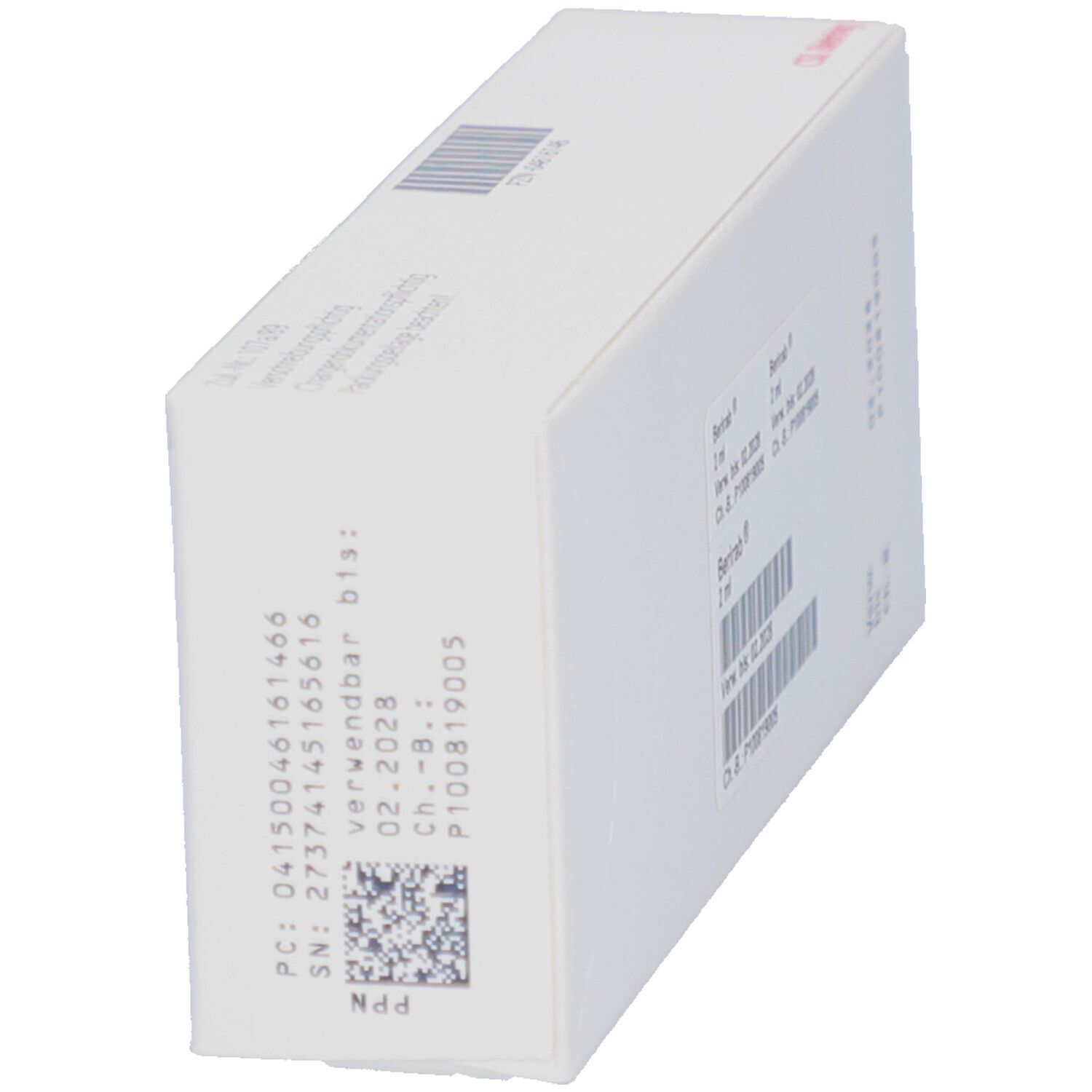 Schachtel mit Produktinformationen. Aufschrift: Berirab, 2 ml. Barcode, Verfallsdatum und Chargennummer.