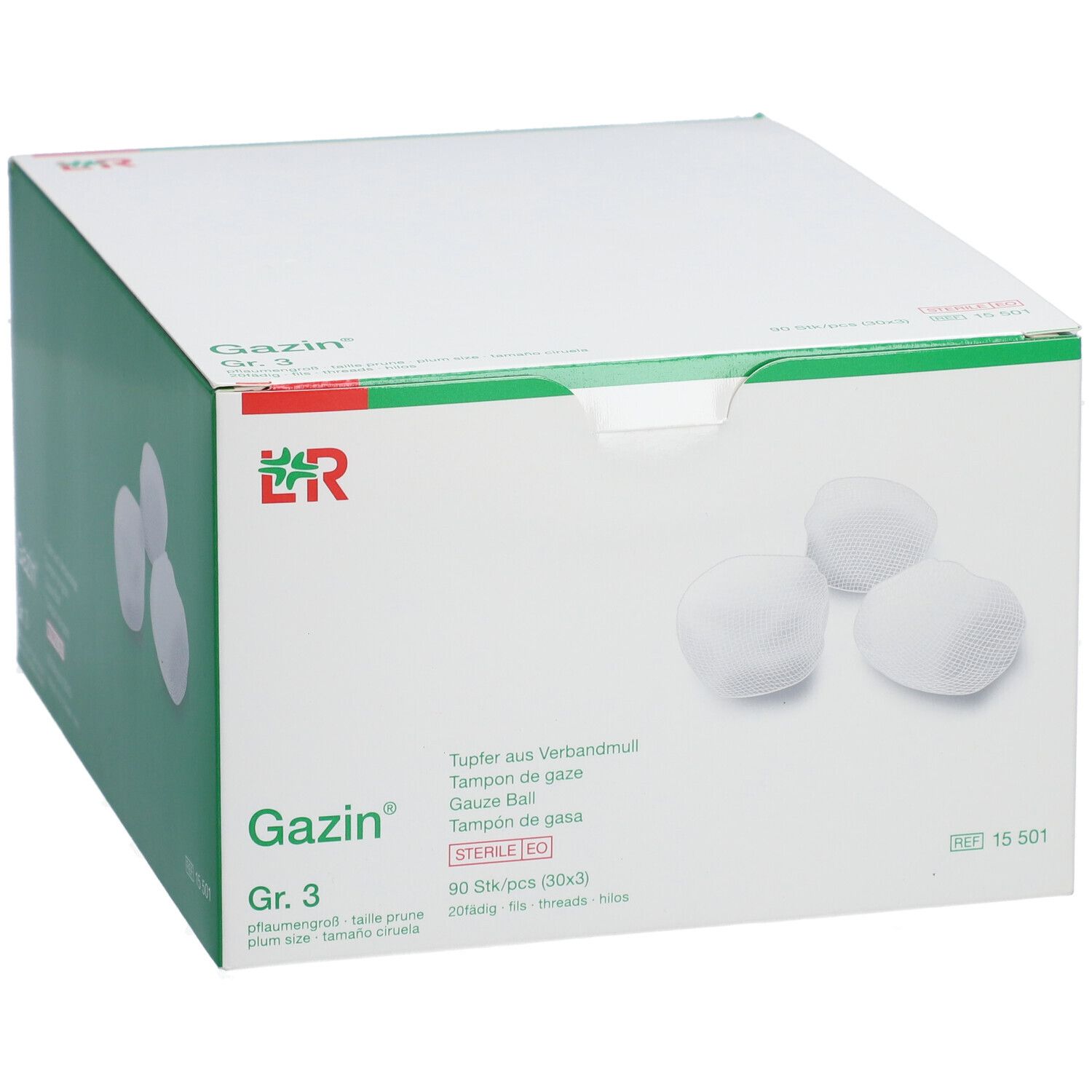 Gazin® Tupfer pflaumengroß steril Gr. 3