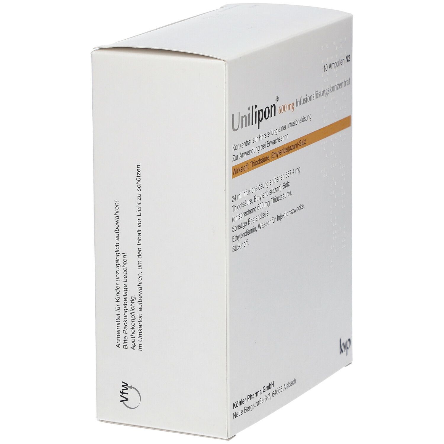 Unilipon® 600 mg Infusionslösungskonzentrat