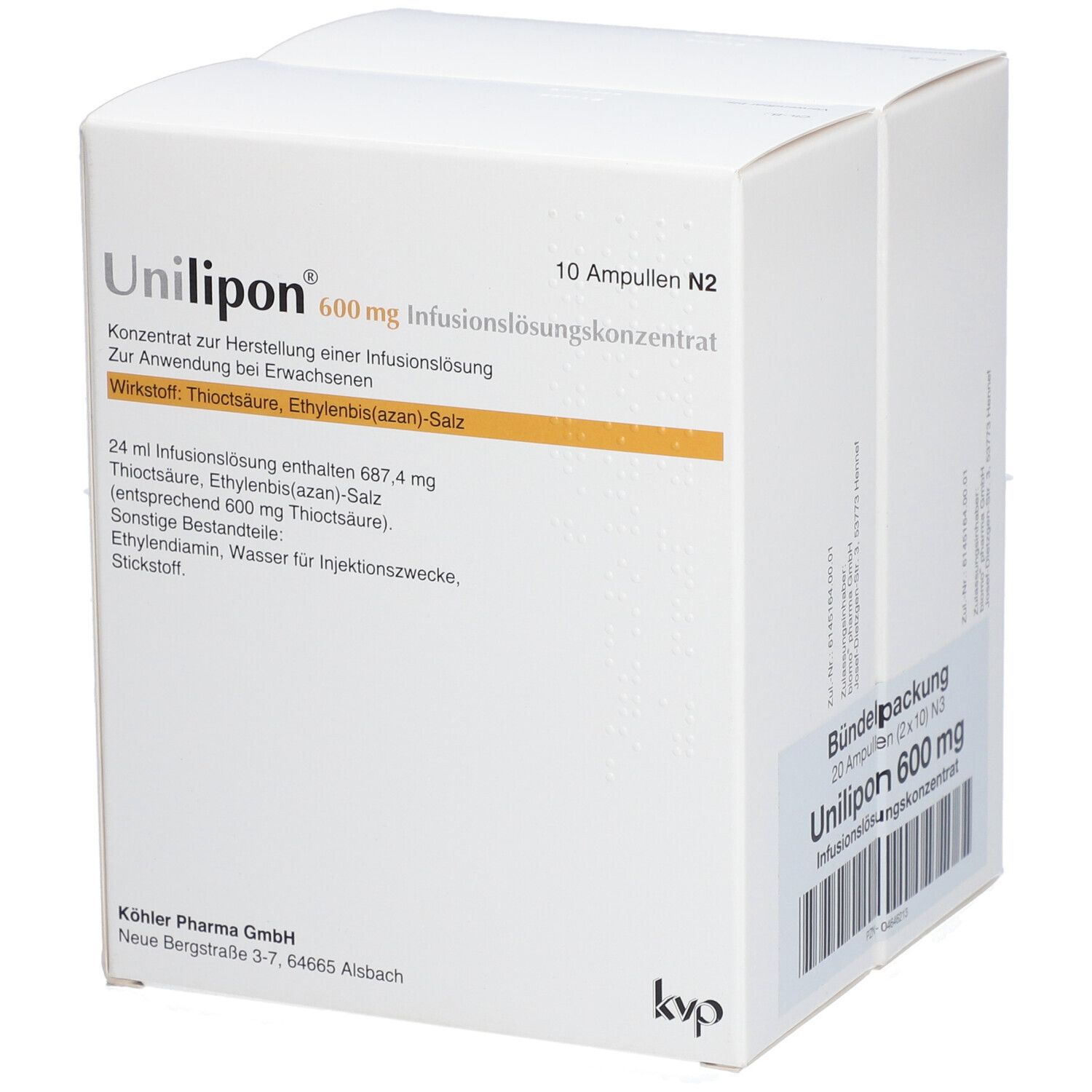 Unilipon® 600 mg Infusionslösungskonzentrat