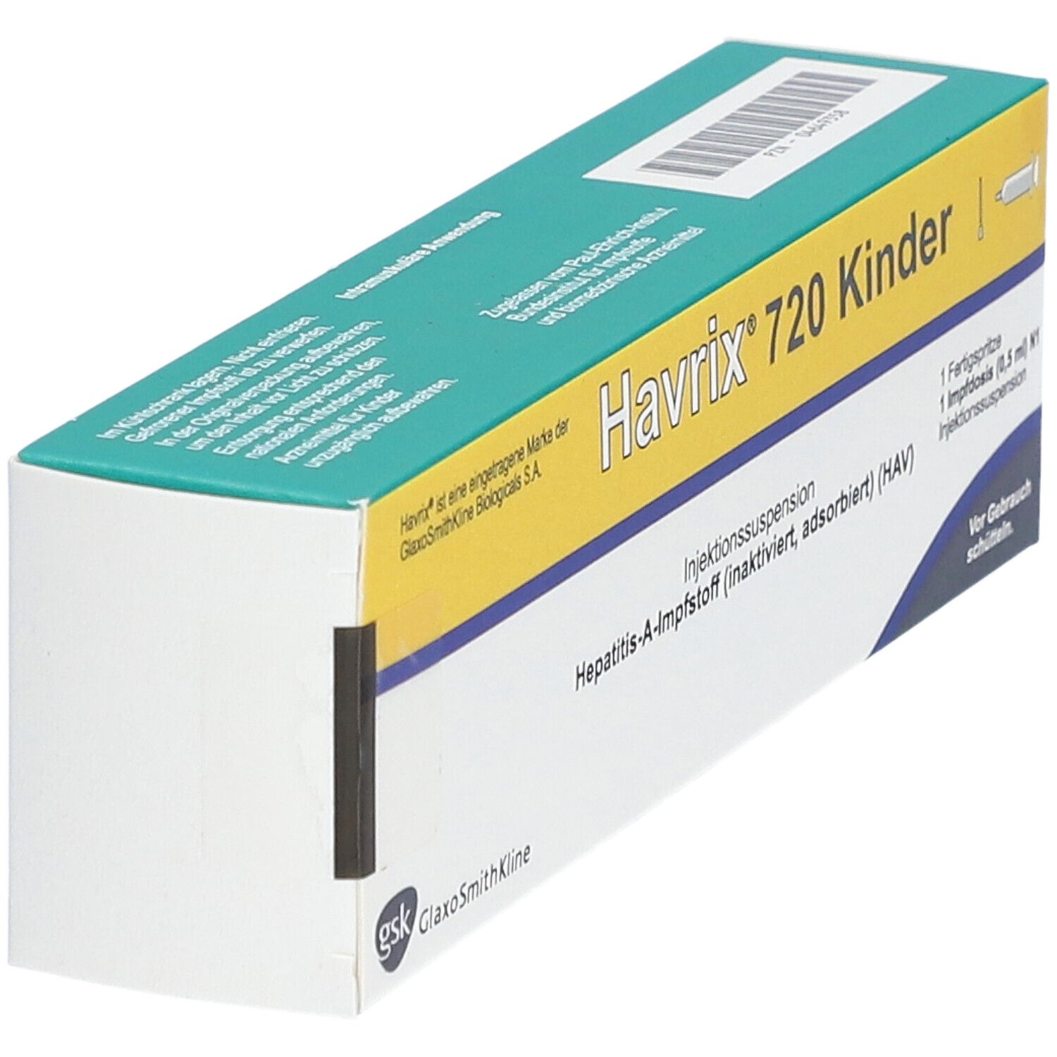 Havrix 720 Kinder Inj.-Susp.i.e.Fertigspritze 0,5 ml Injektionssuspension