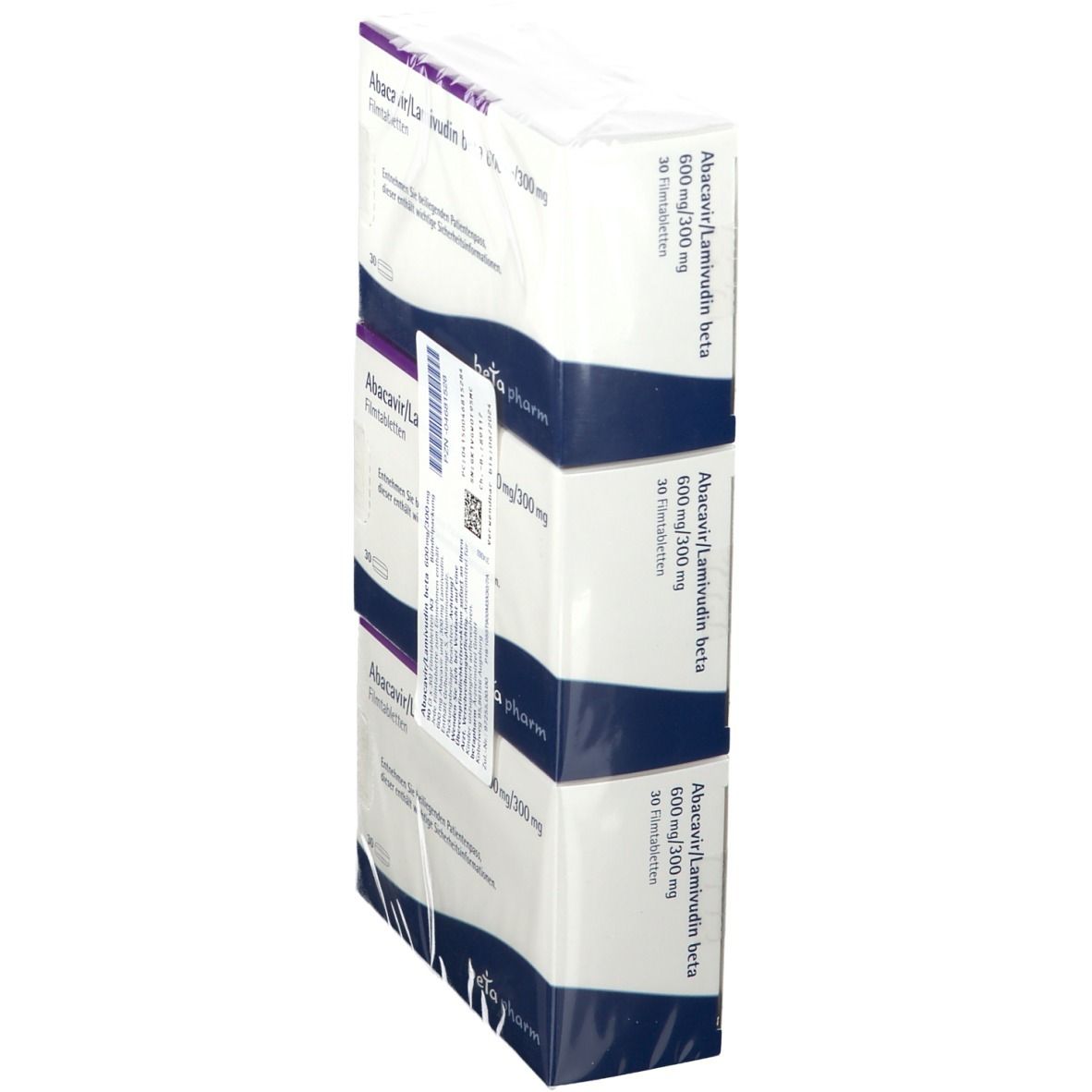 ABACAVIR/Lamivudin beta 600 mg/300 mg Filmtabl. 90 St Filmtabletten