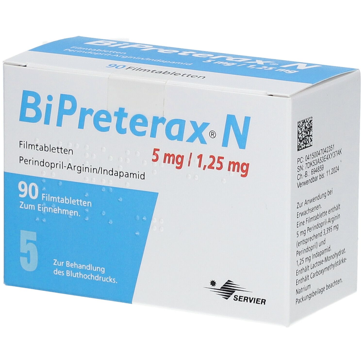BIPRETERAX N 5 mg/1.25 mg