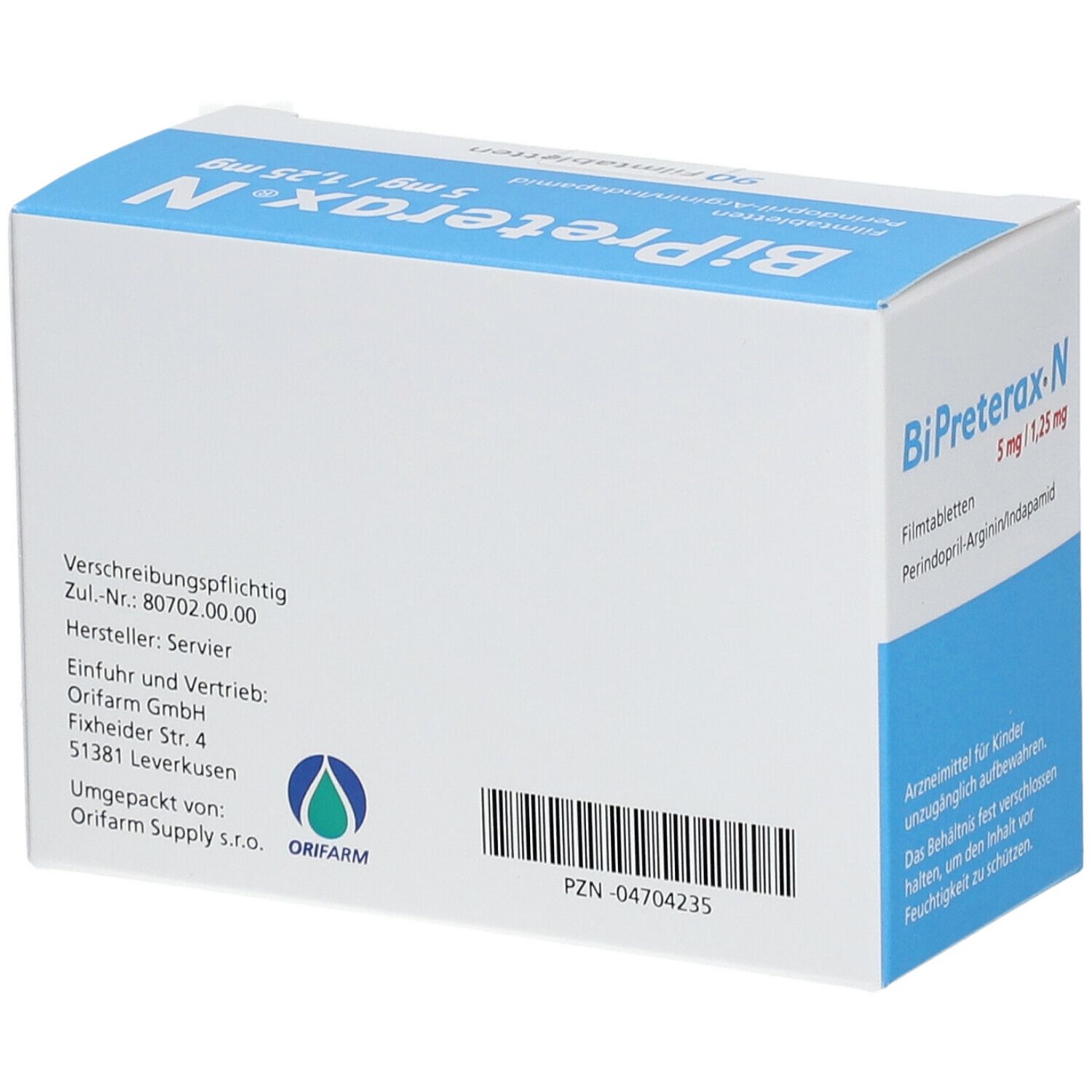 BIPRETERAX N 5 mg/1.25 mg