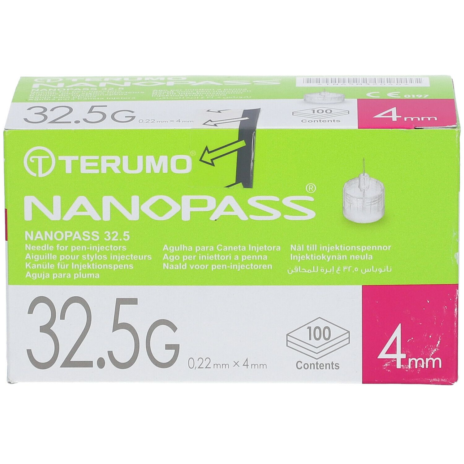 TERUMO NANOPASS 32,5 Pen Kanüle 0,22x4 mm