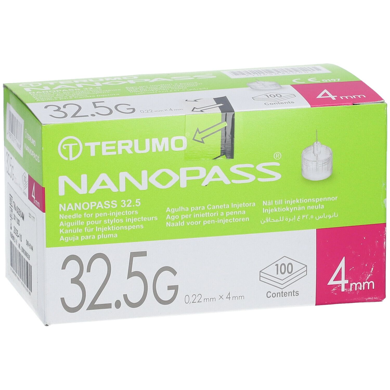 TERUMO NANOPASS 32,5 Pen Kanüle 0,22x4 mm