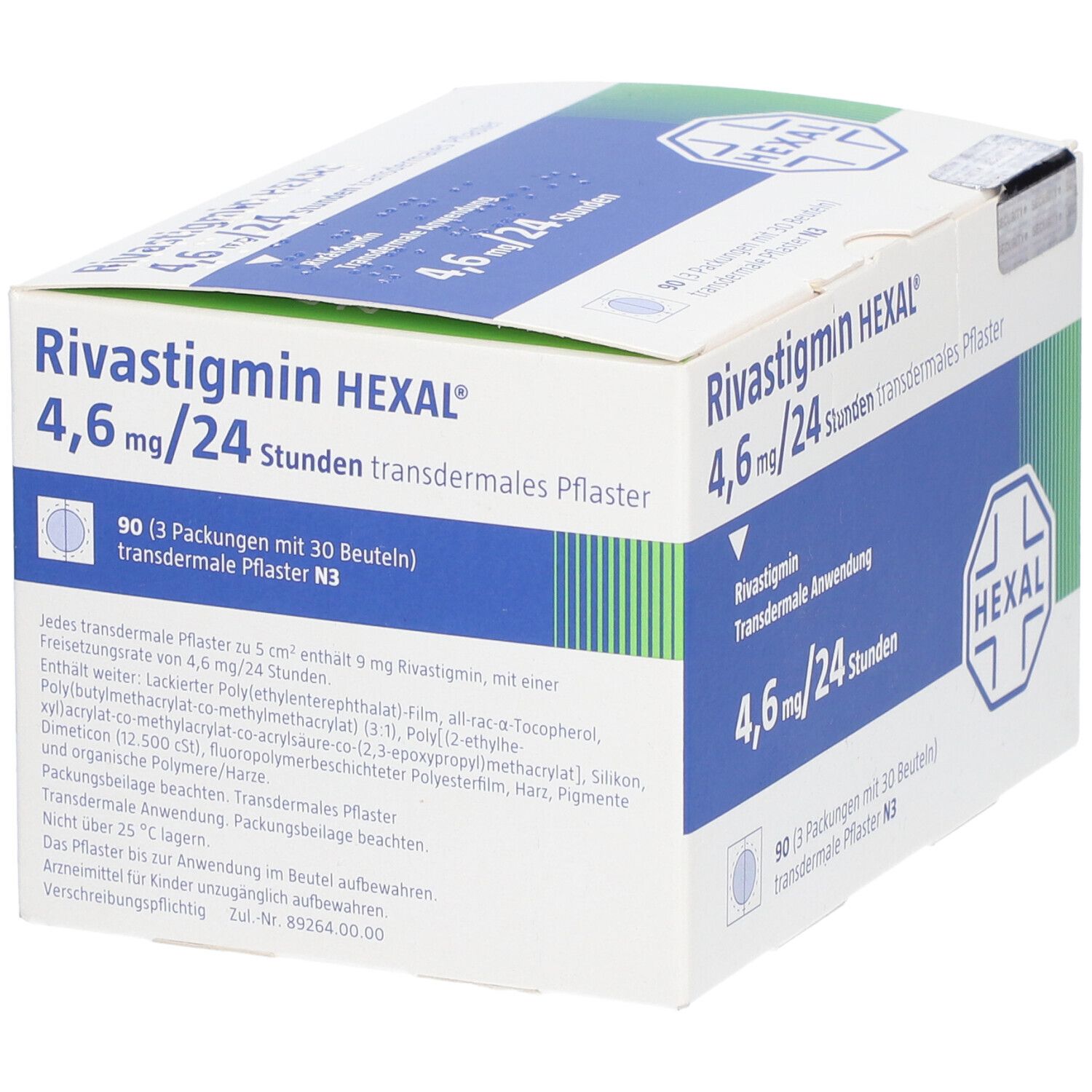 Rivastigmin Zentiva 4,6 mg/24 Std. transd.Pflaster 90 St Pflaster transdermal