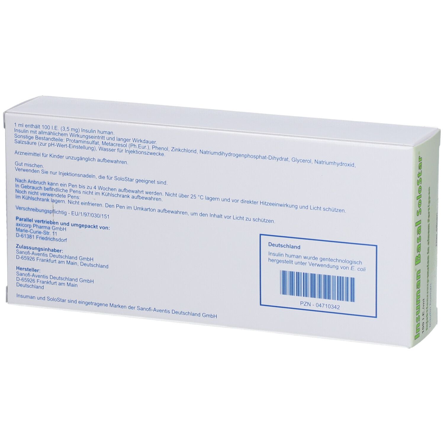Insuman Basal 100 I.E./ml SoloStar