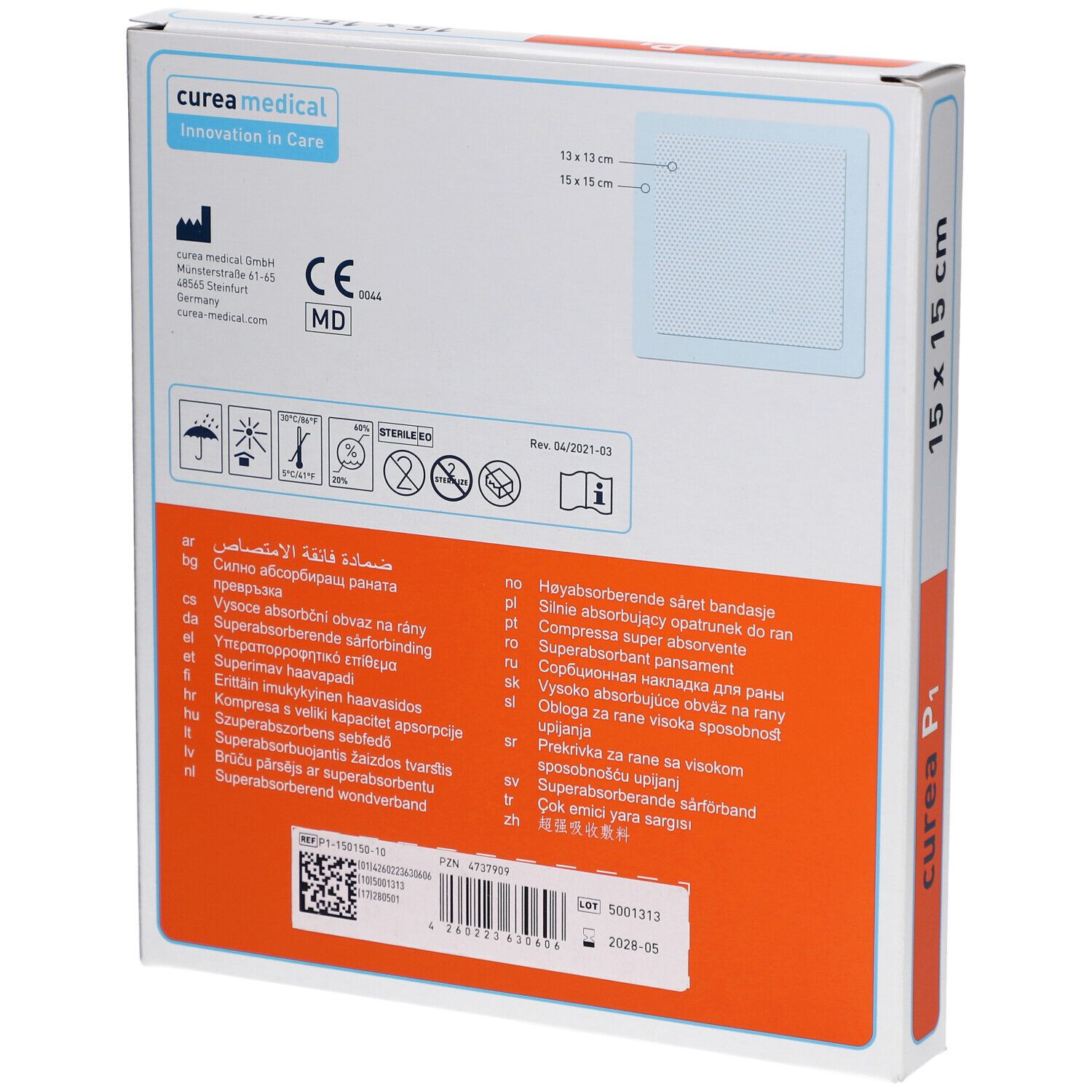 curea P1 Superabsorbierender Wundverband 15 x 15 cm