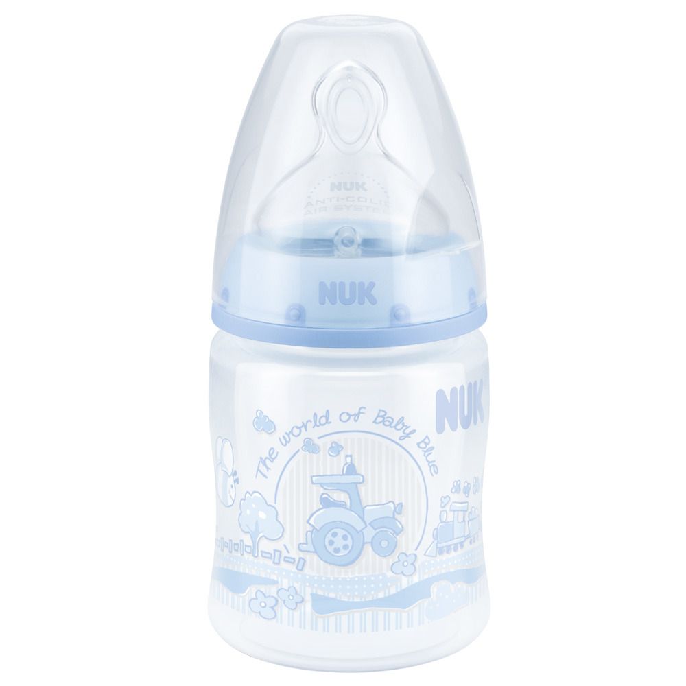 0-6 Monate 1 Stück hellblau NUK 10215238 Baby Blue First Choice Plus Babyflasche kiefergerechter Trinksauger 150 ml
