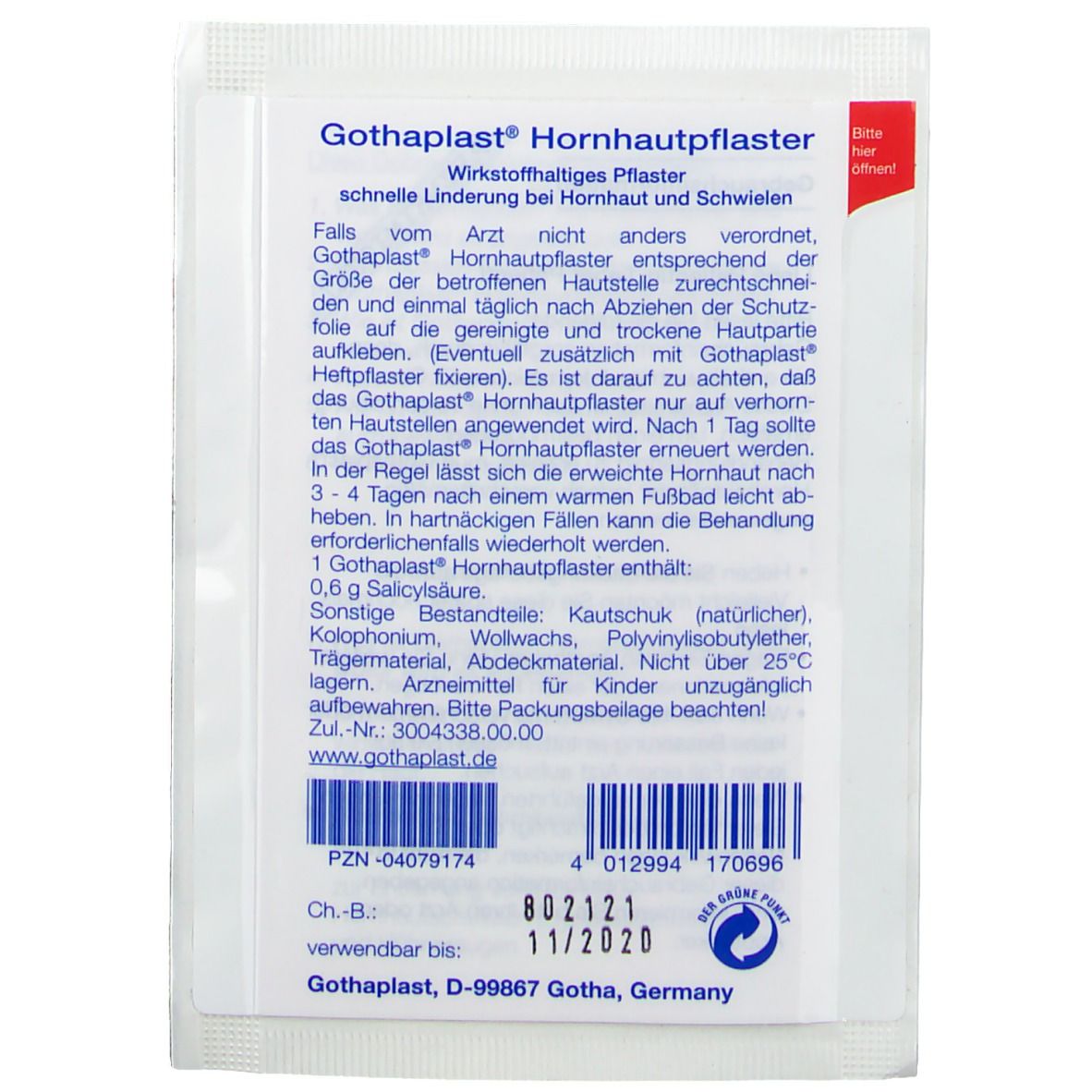 Gothaplast® Hornhautpflaster 10 cm x 6 cm