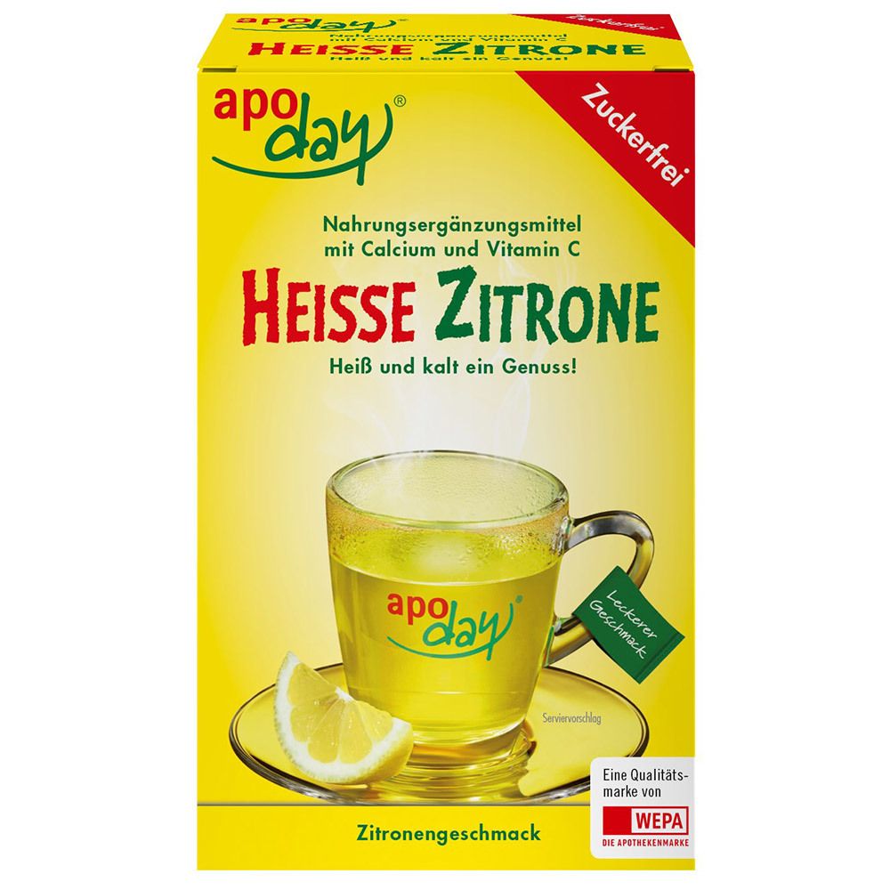 apoday® Heisse Zitrone Vitamin C und Calcium zuckerfrei Pulver