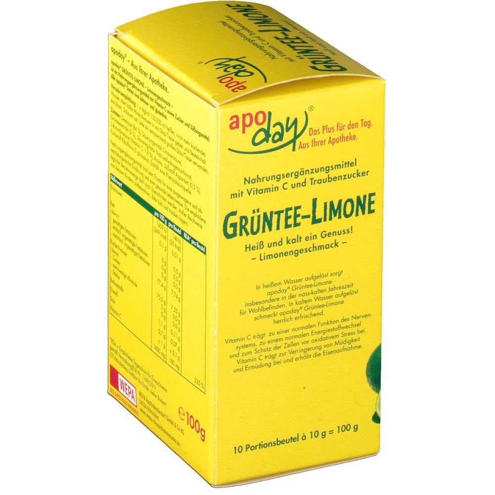 apoday® Limone Vitamin C + Grüntee-Extrakt Pulver