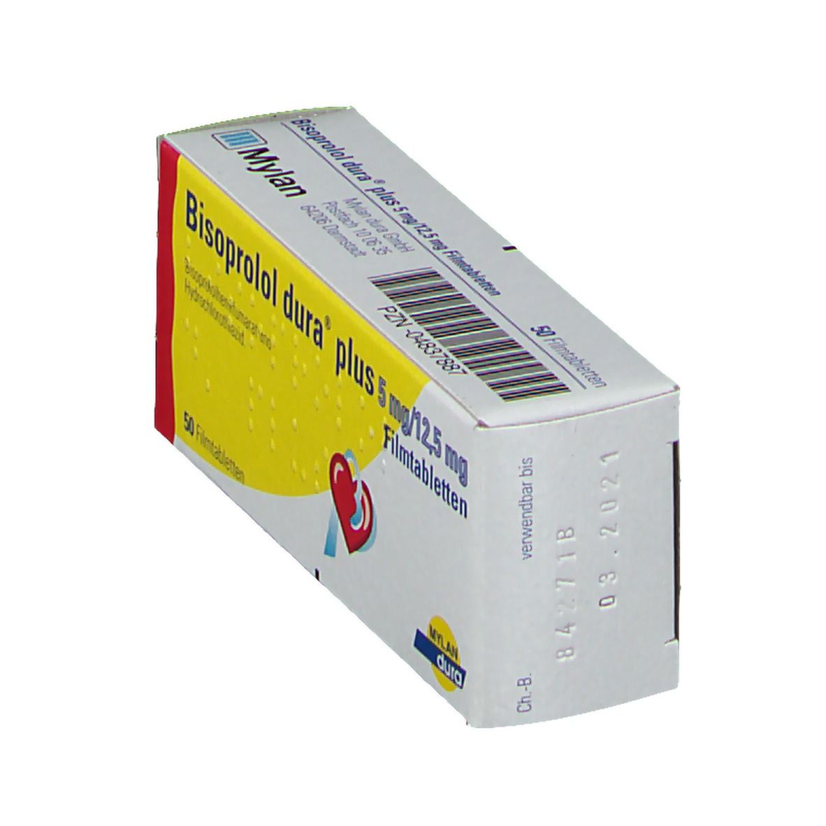 Bisoprolol dura plus 5 mg/12,5 mg Filmtabletten 50 St