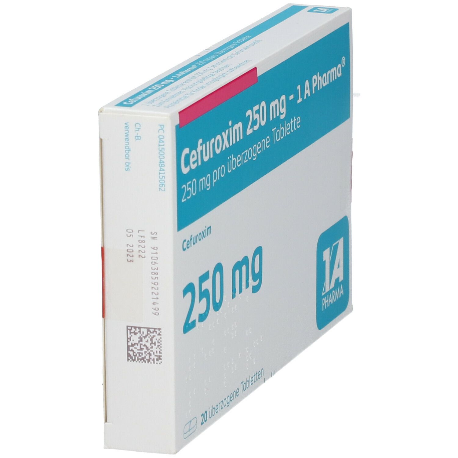 Cefuroxim 250 mg-1A Pharma überzogene Tabletten 20 St Überzogene