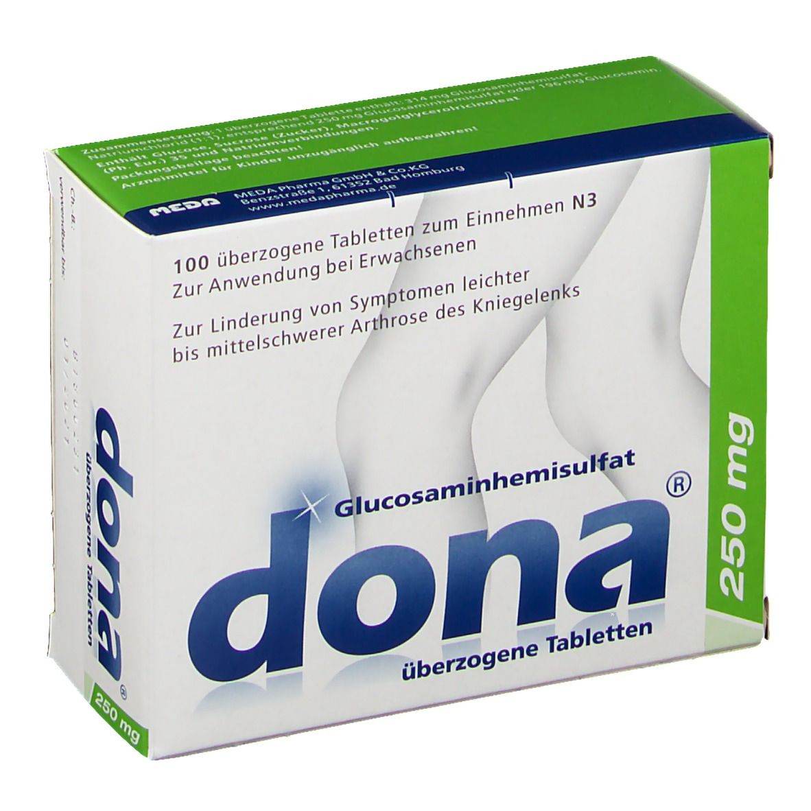 Dona 250 mg überzogene Tabletten 100 St Überzogene