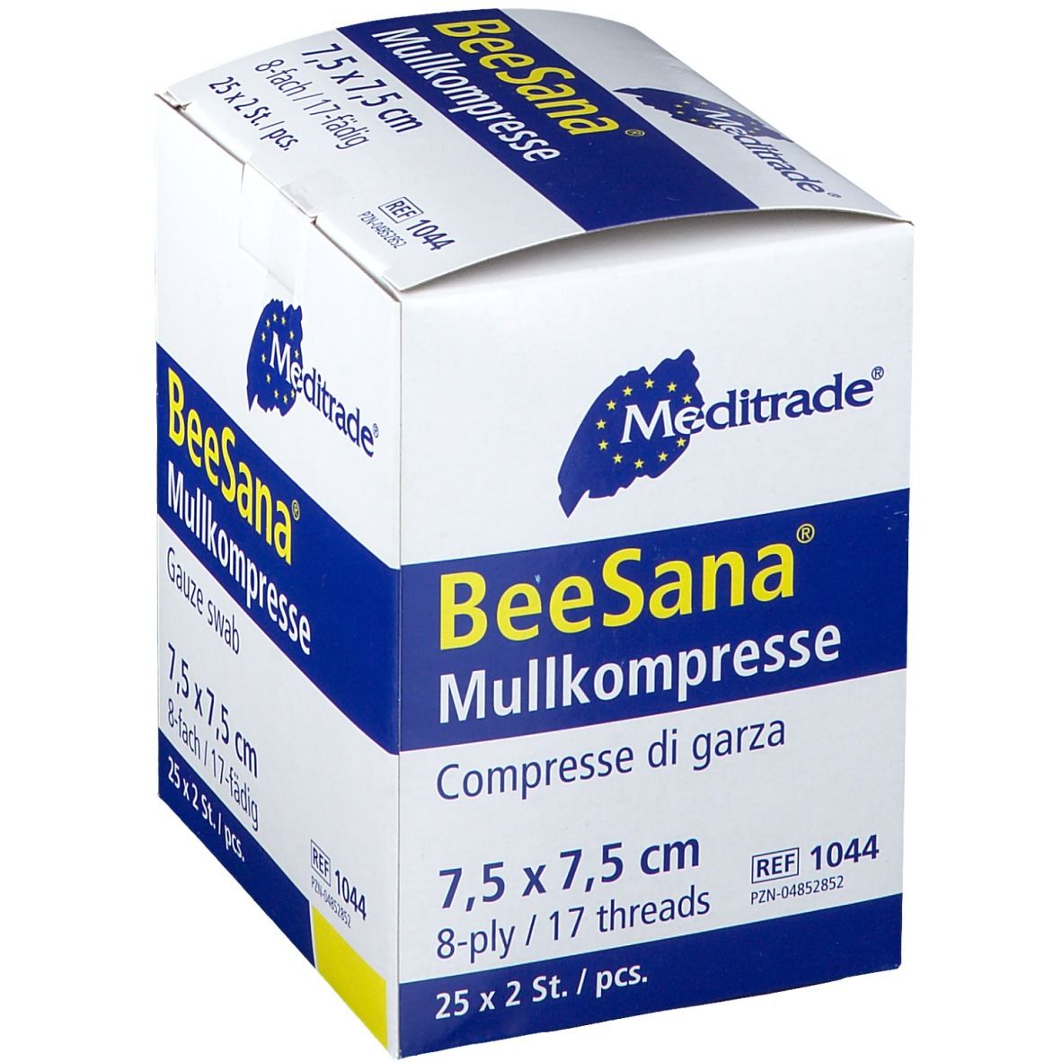 BeeSana® Mullkompresse 8fach 7,5 x 7,5 cm steril