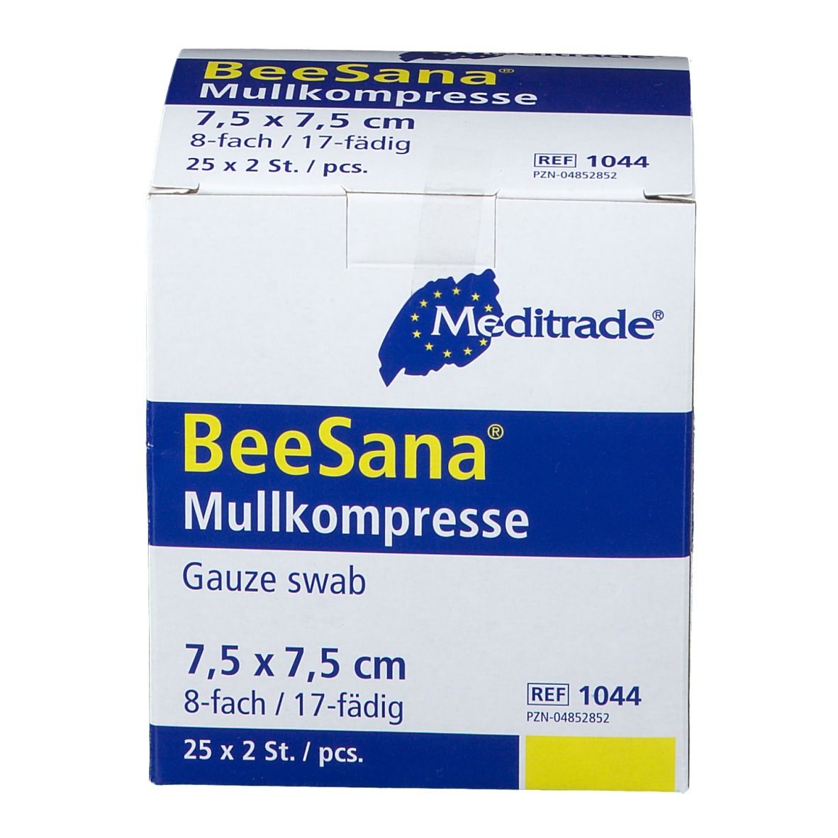 BeeSana® Mullkompresse 8fach 7,5 x 7,5 cm steril