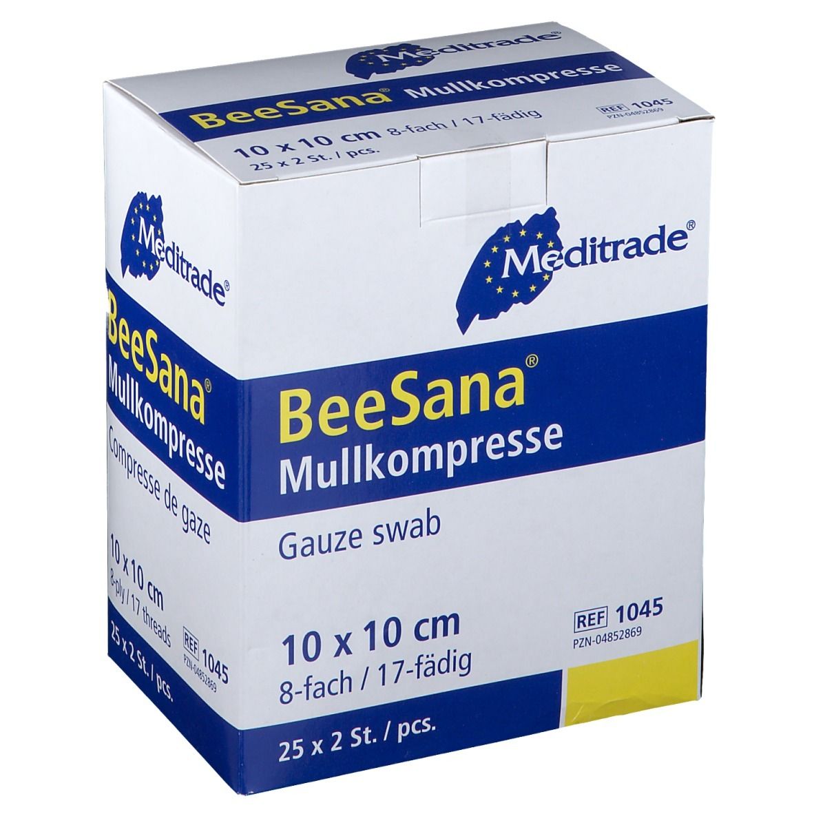 BeeSana® Mullkompresse 8fach 10 x 10 cm steril